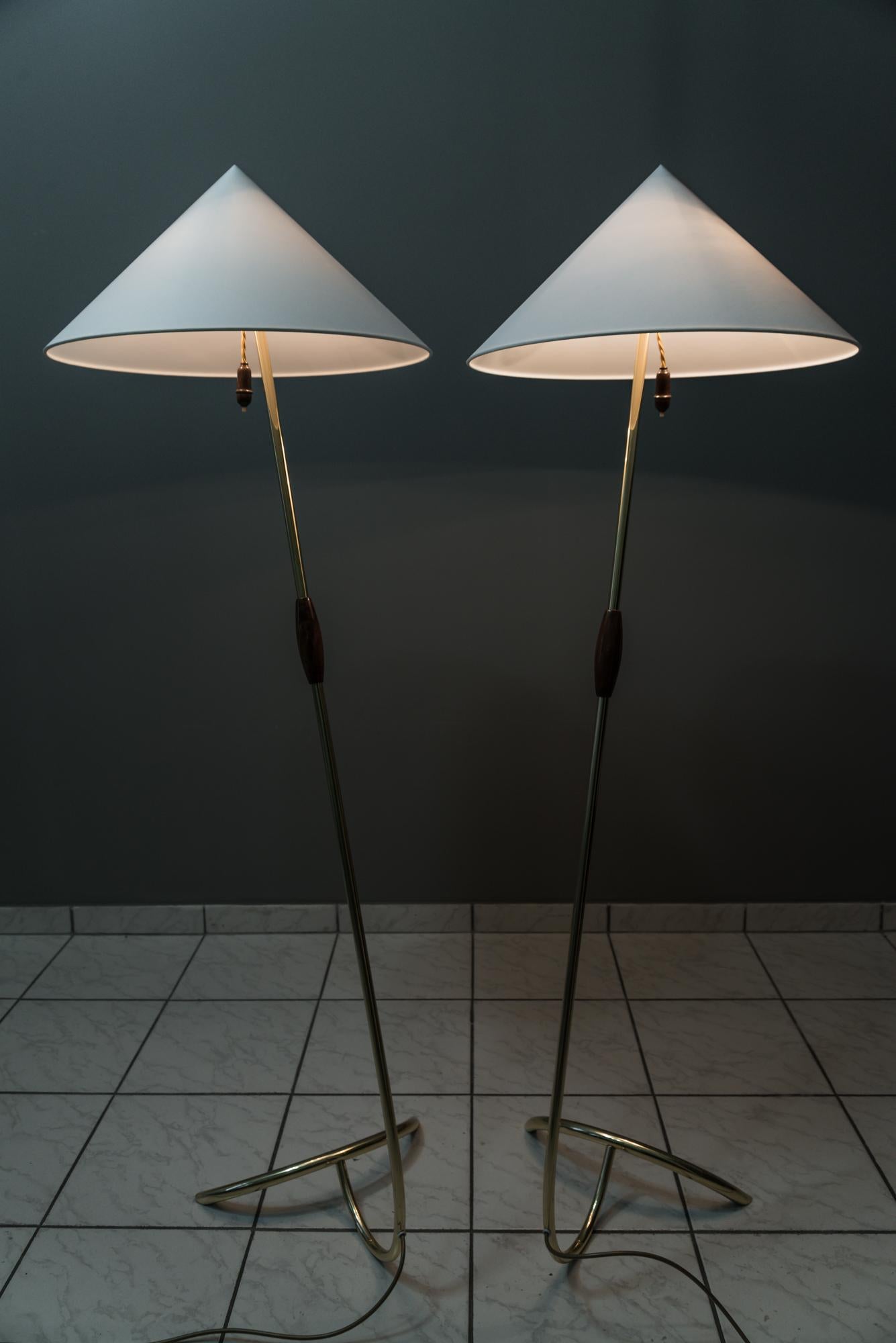 Two Rupert Nikoll Floor Lamps, circa 1950s For Sale 1