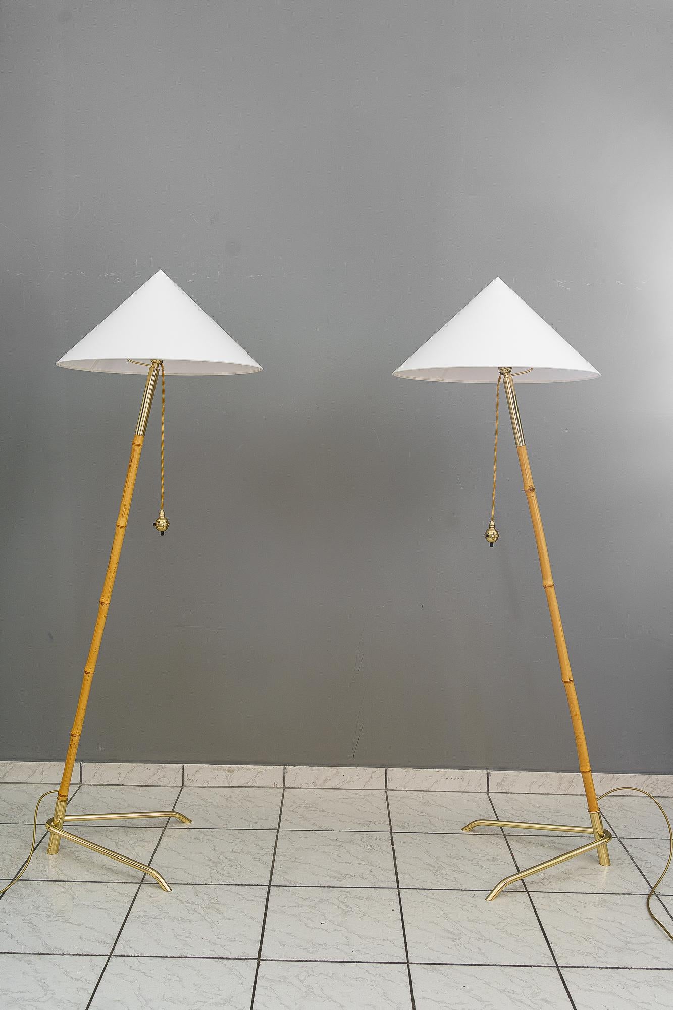 Two Rupert Nikoll floor lamps vienna around 1950s For Sale 4