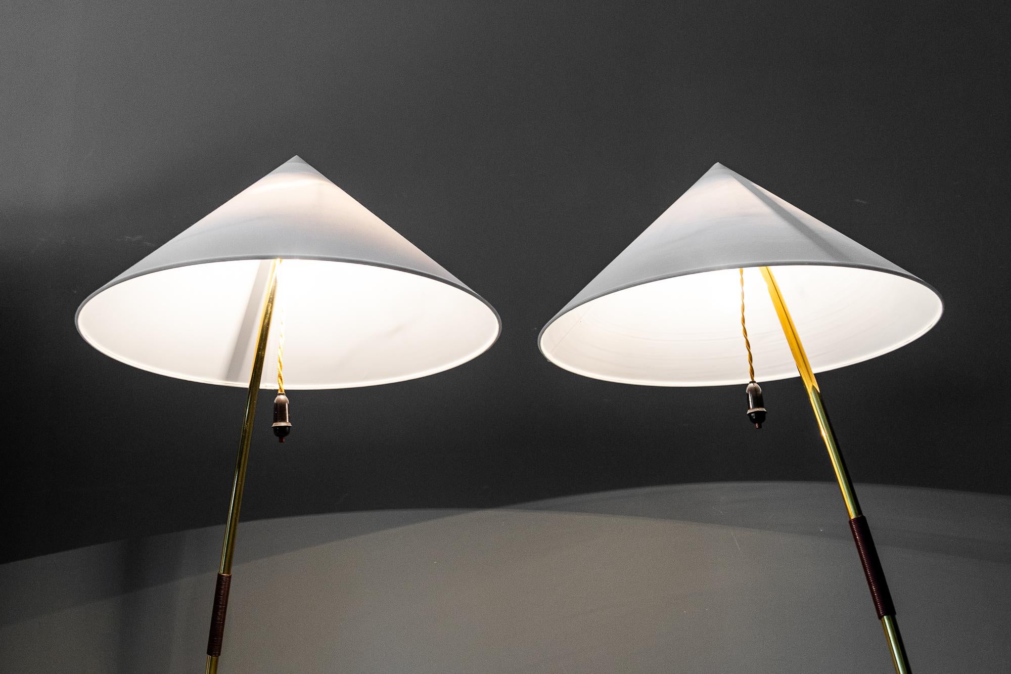 Two Rupert Nikoll Floor Lamps Vienna Around 1950s For Sale 6