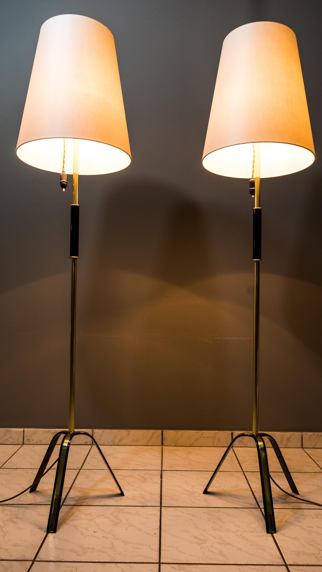 Austrian Two Rupert Nikoll Floor Lamps, Vienna, circa 1960s