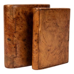 Antique Two Russian Palisander Birchwood Cigarette Cases, circa 1900