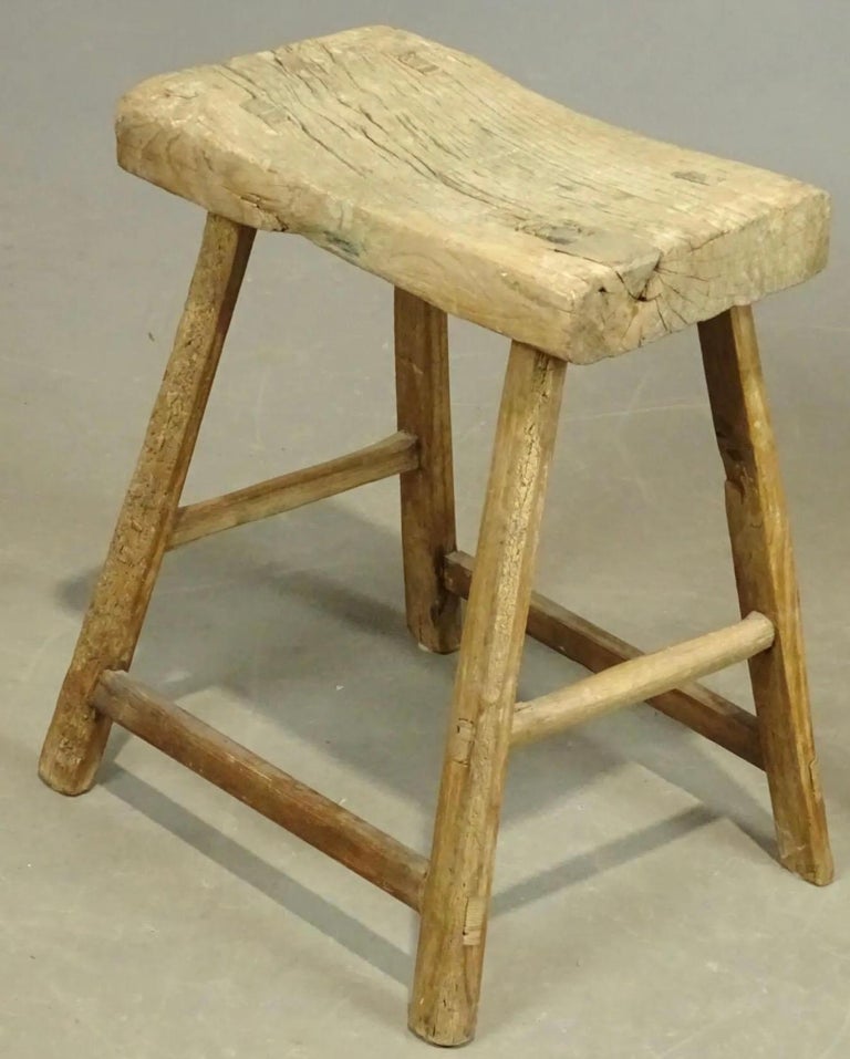 Hand-Crafted Two Rustic Chinese Stools, Sold Separately For Sale