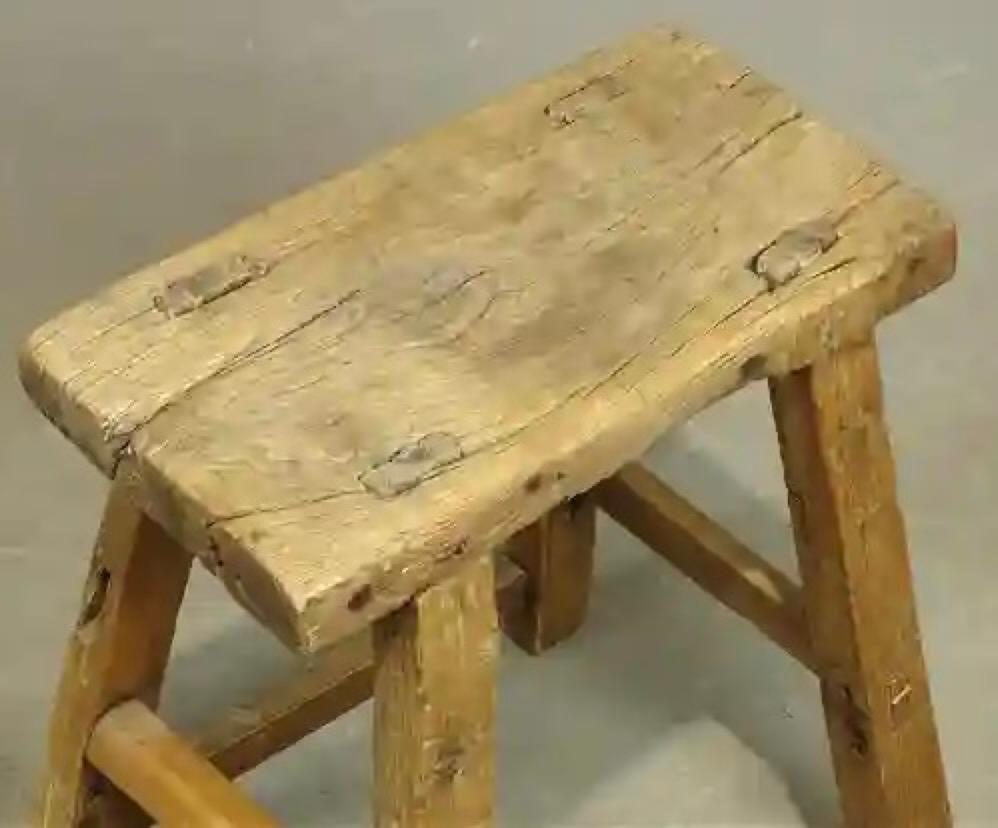 Two Rustic Chinese Stools, Sold Separately In Fair Condition For Sale In Sheffield, MA