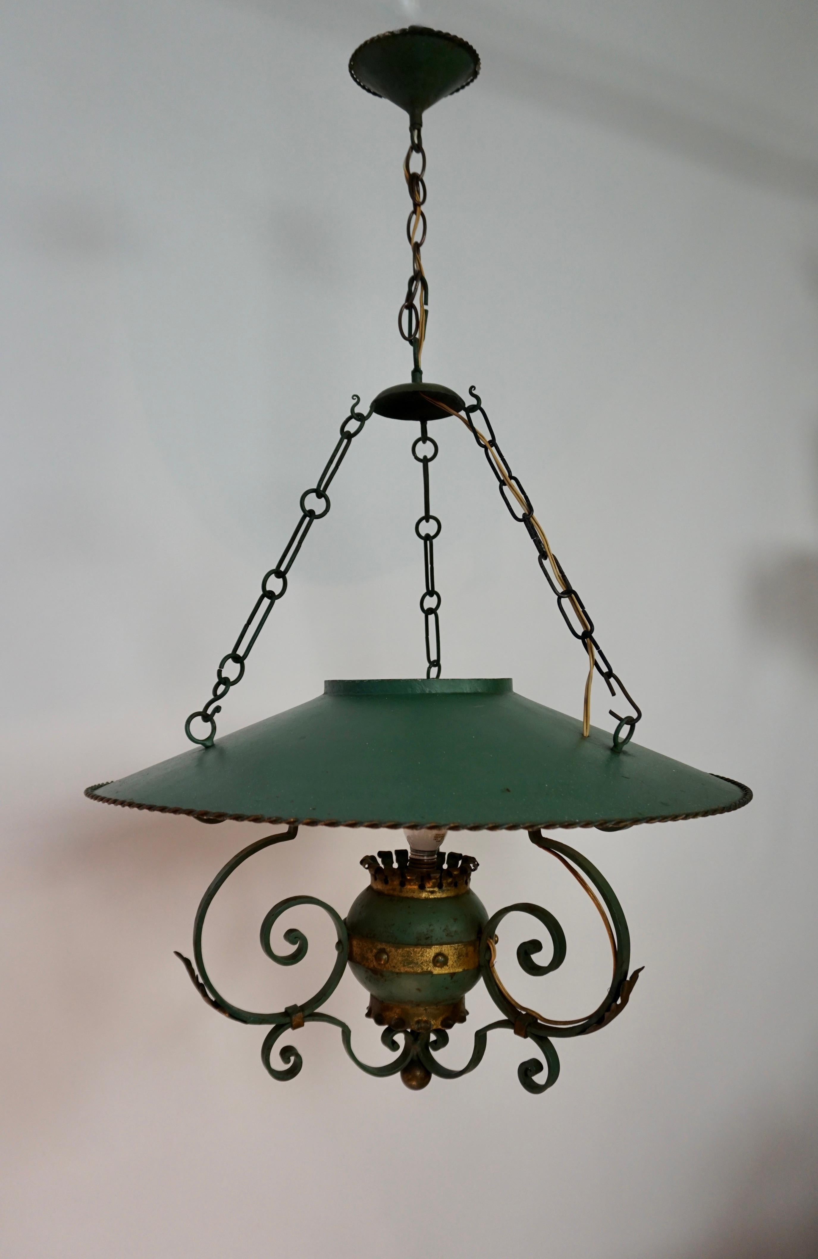 Two Rustic French Style Wrought Iron Chandelier For Sale 6
