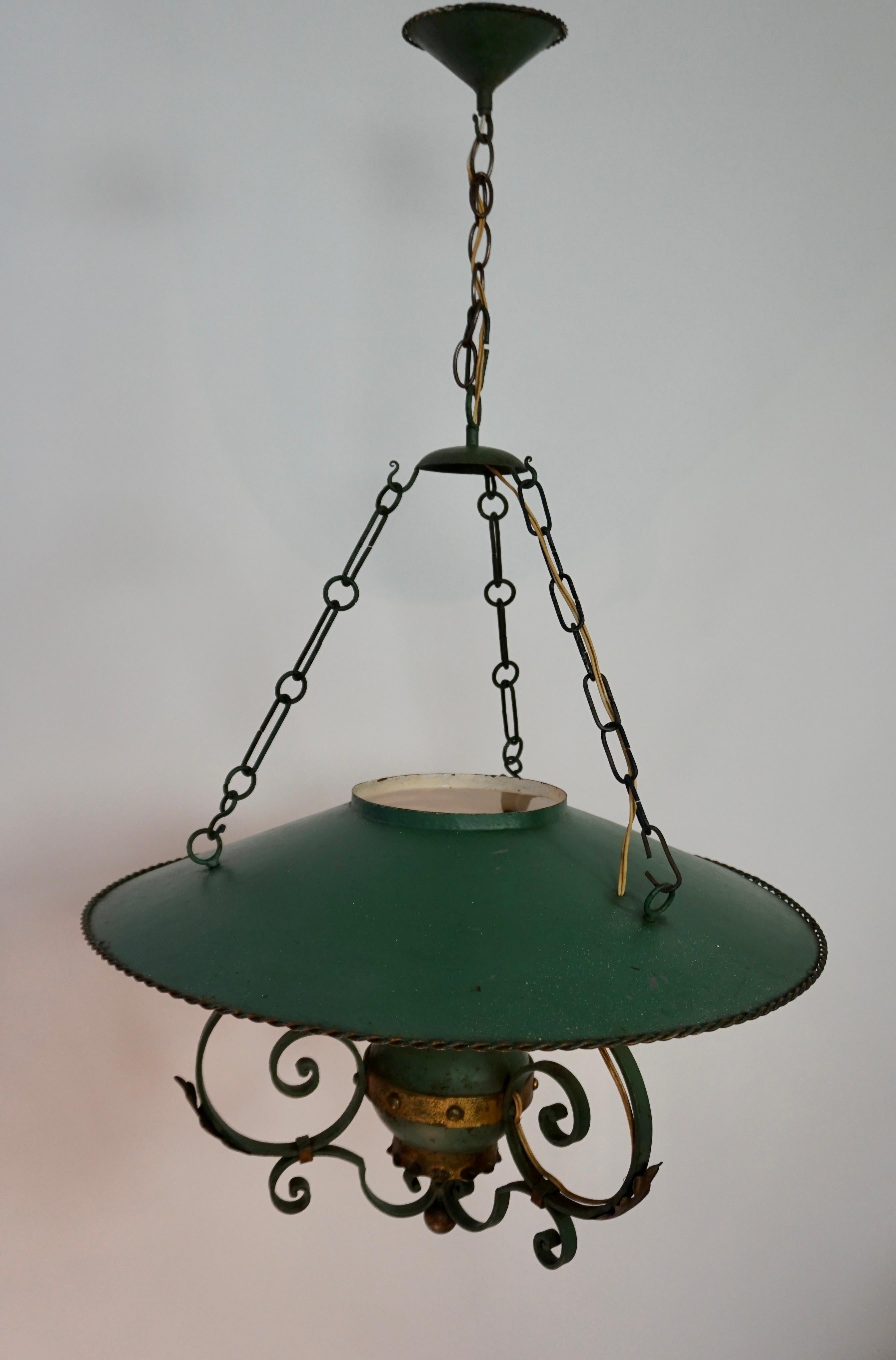 Two Rustic French Style Wrought Iron Chandelier For Sale 7