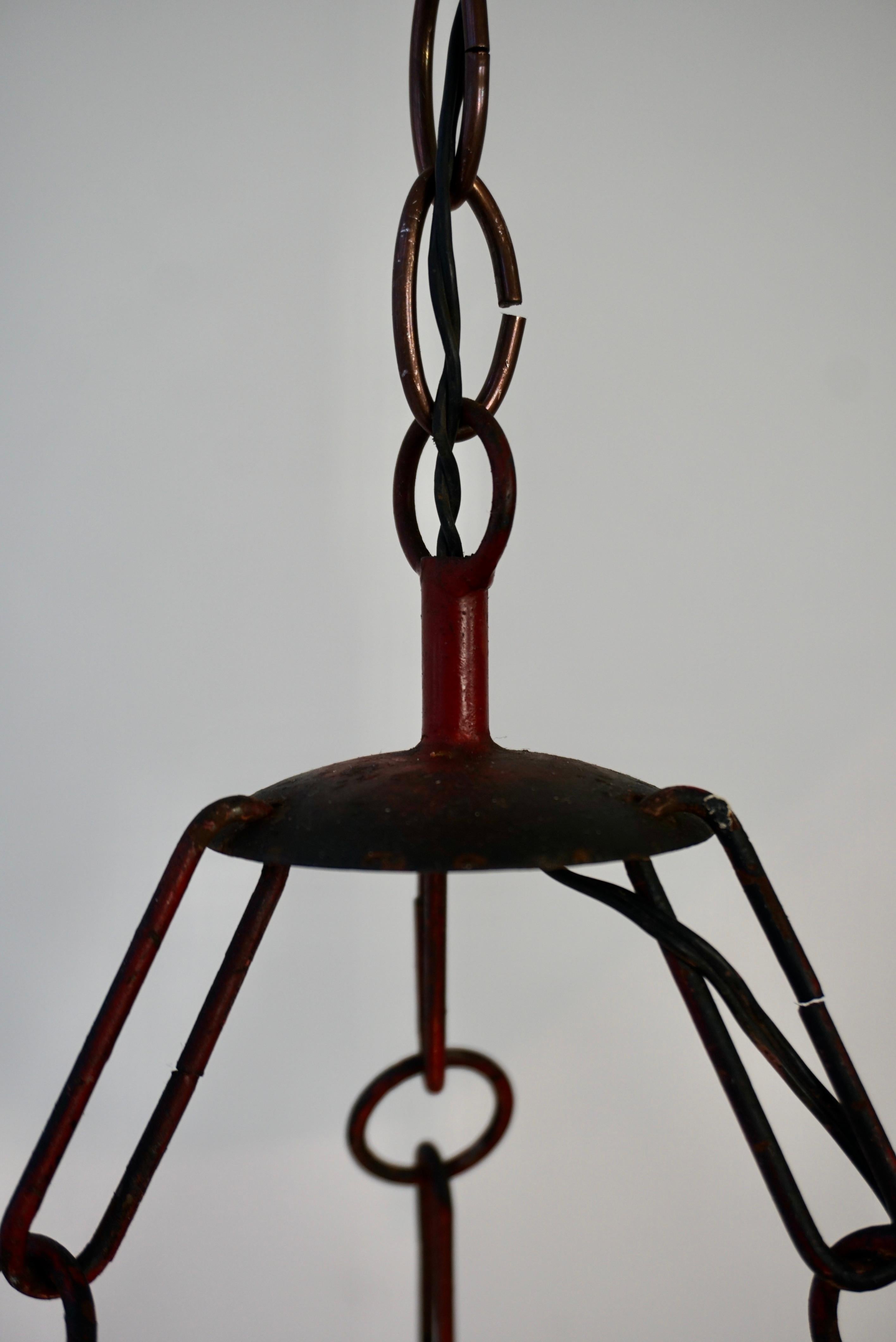 Two Rustic French Style Wrought Iron Chandelier For Sale 12