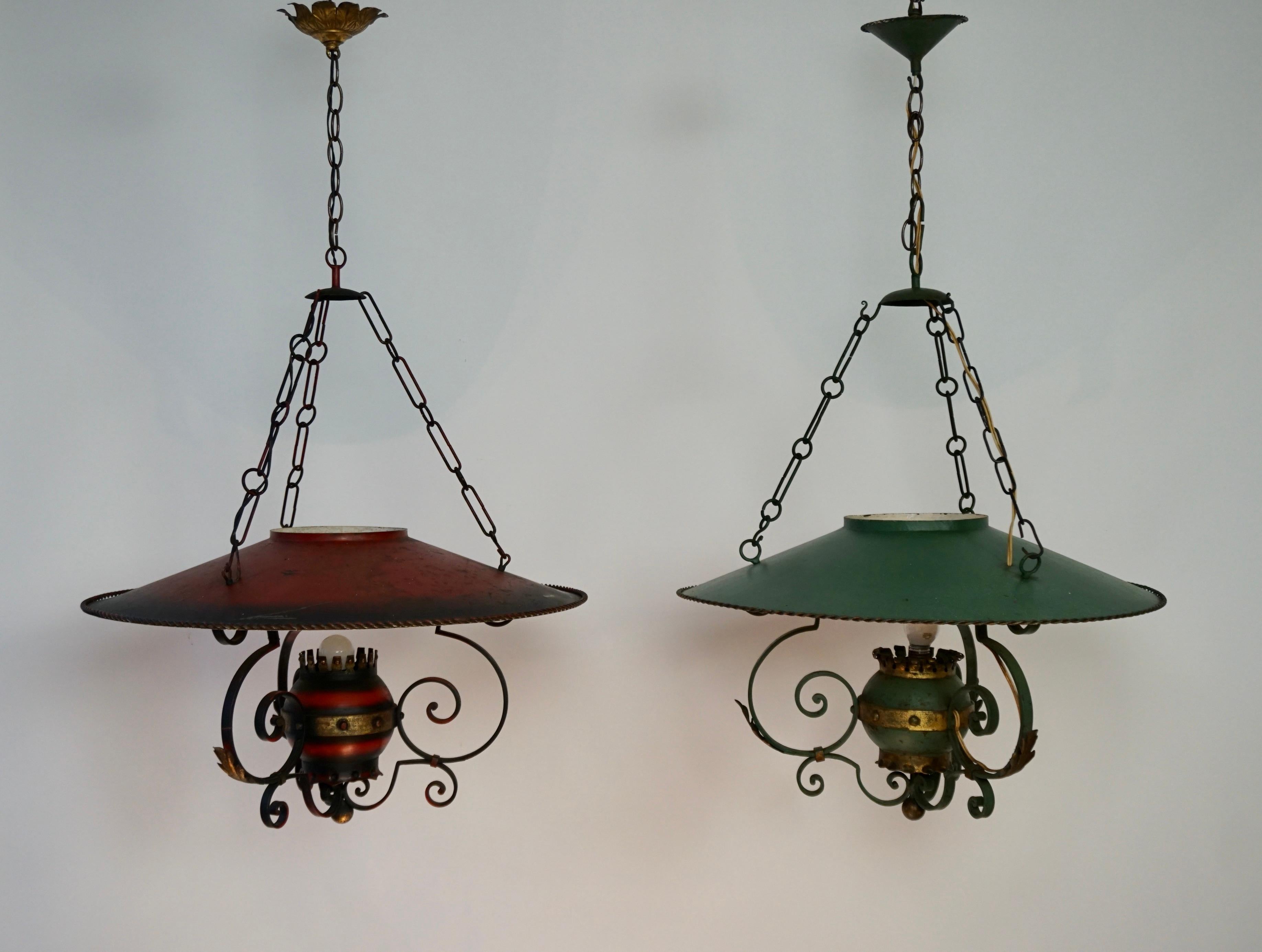 Two Rustic French Style Wrought Iron Chandelier For Sale 1