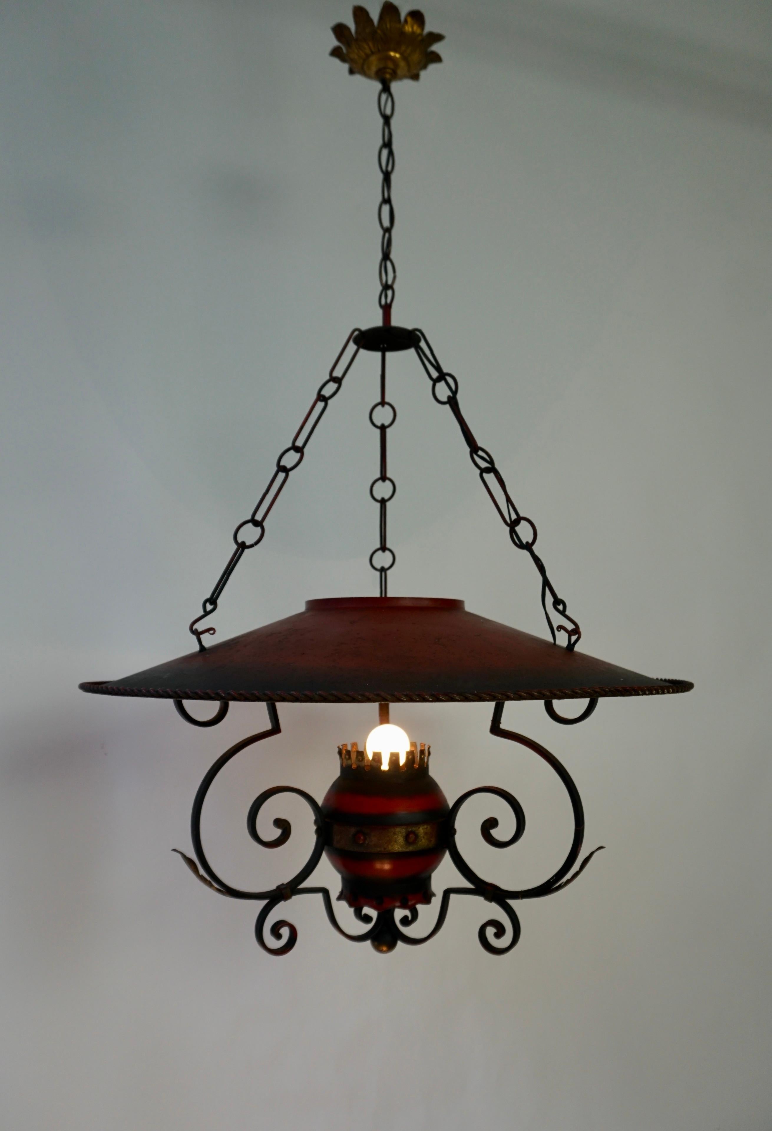 Two Rustic French Style Wrought Iron Chandelier For Sale 2