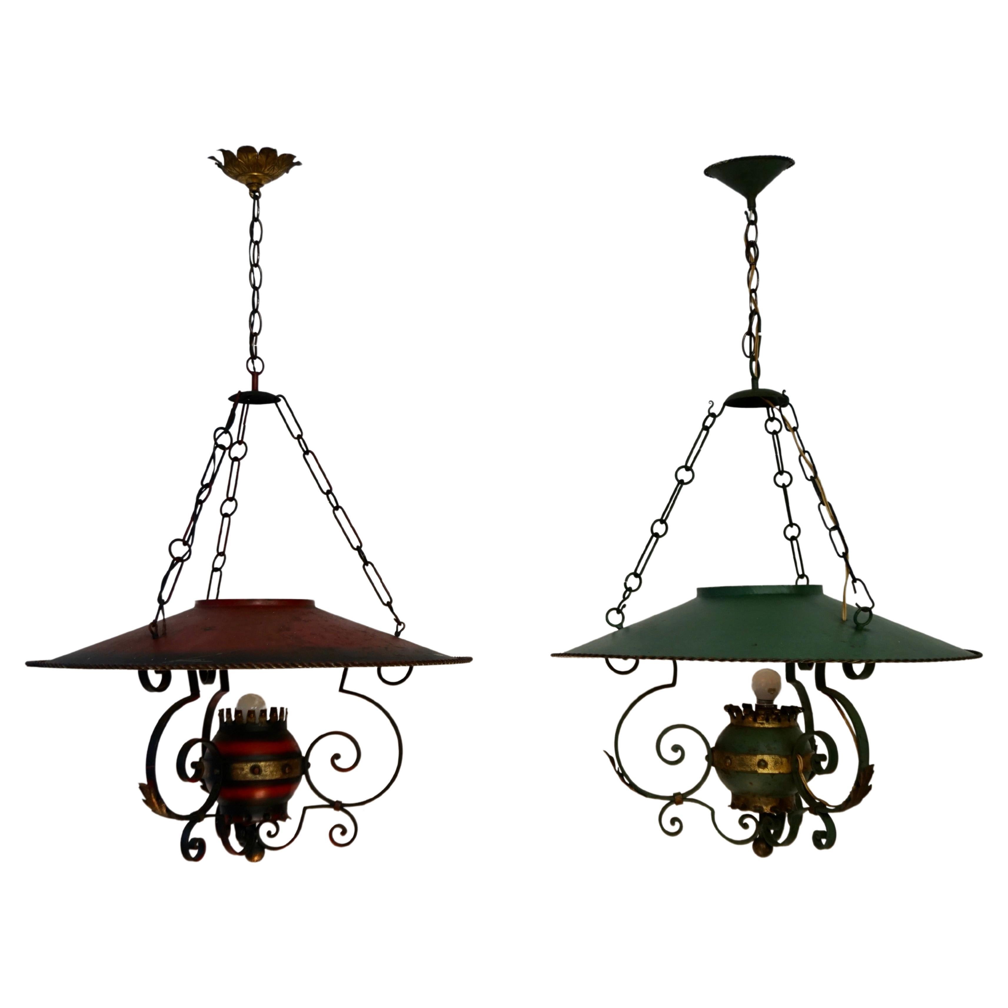 Two Rustic French Style Wrought Iron Chandelier For Sale
