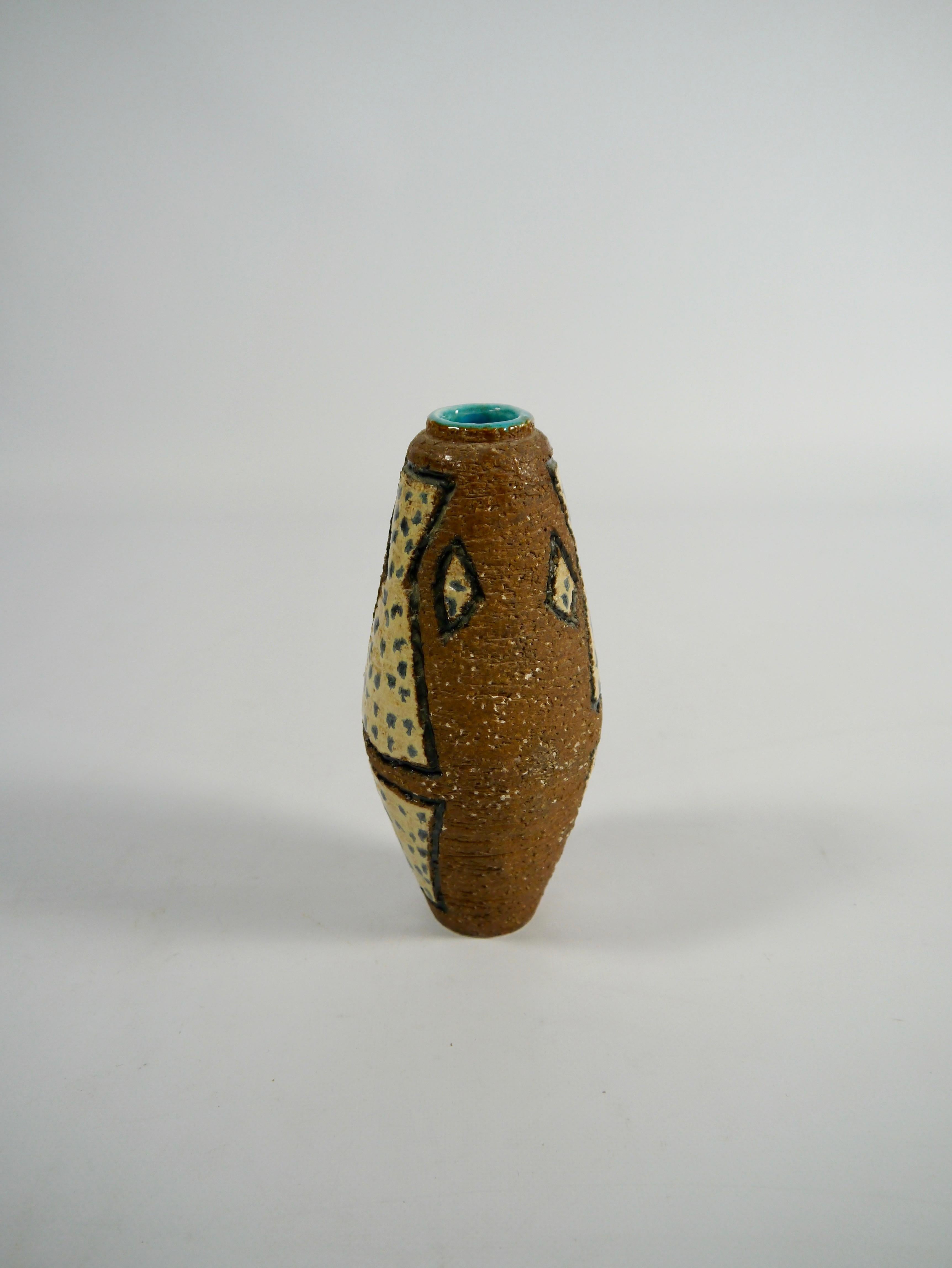 Anglo-indien Deux vases rustiques en céramique de style indigène, Norvège, années 1960 en vente