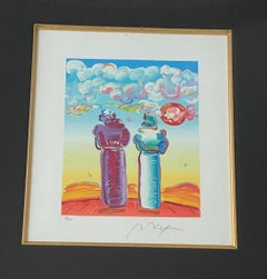 "Two Sages Looking at Sunrise" Serigraph by Peter Max