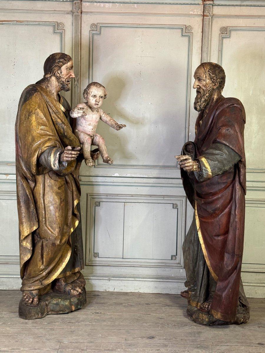 Deux saints en bois polychrome, Portugal, XVIIe siècle

Taille 1:1