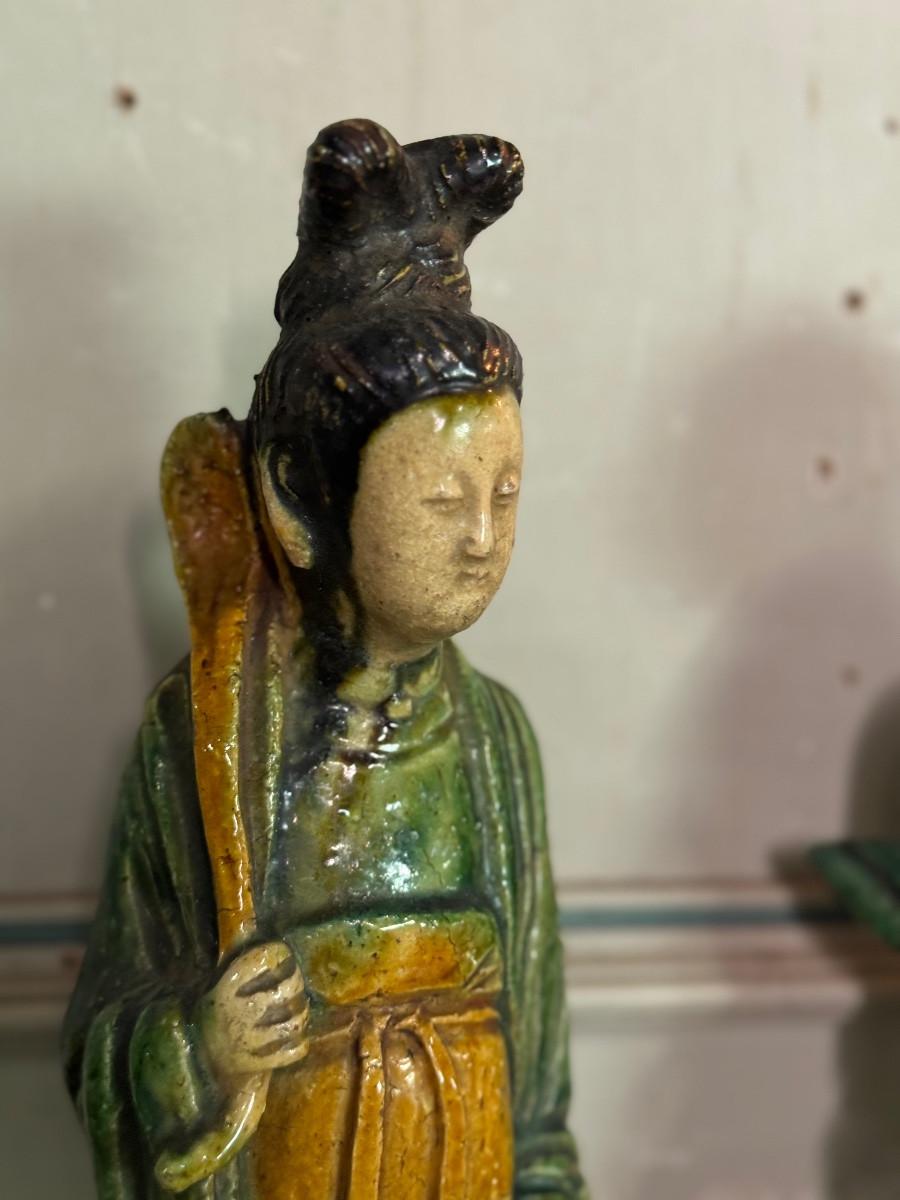 Two Sancai terracotta immortals, ridge tiles, China, Ming dynasty For Sale 5