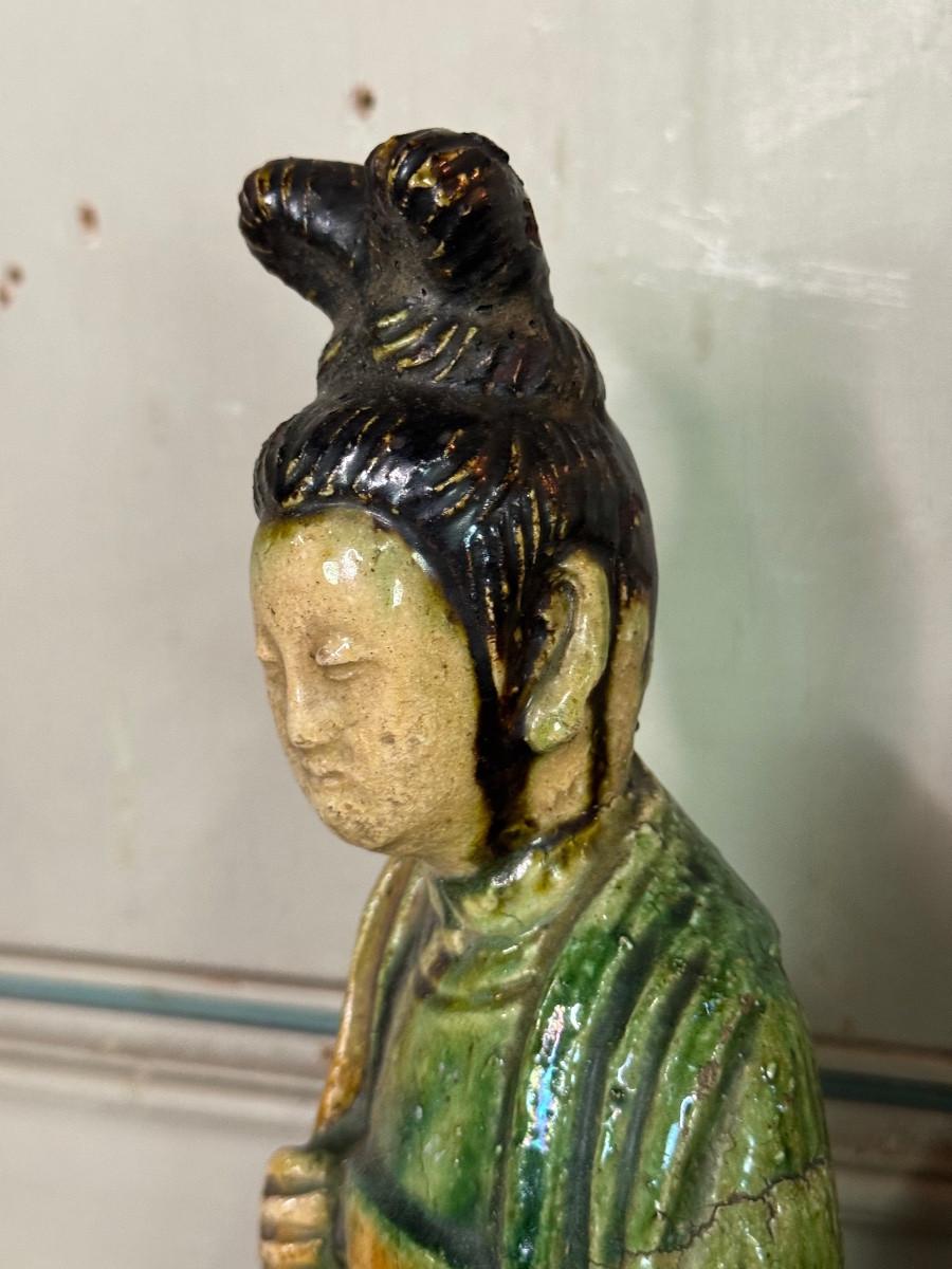 Two Sancai terracotta immortals, ridge tiles, China, Ming dynasty For Sale 1