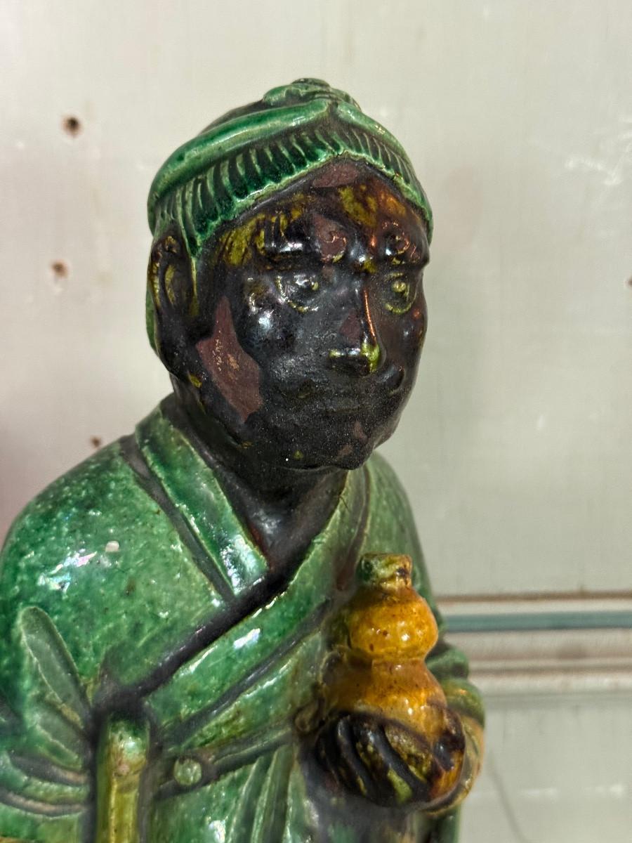 Two Sancai terracotta immortals, ridge tiles, China, Ming dynasty For Sale 2