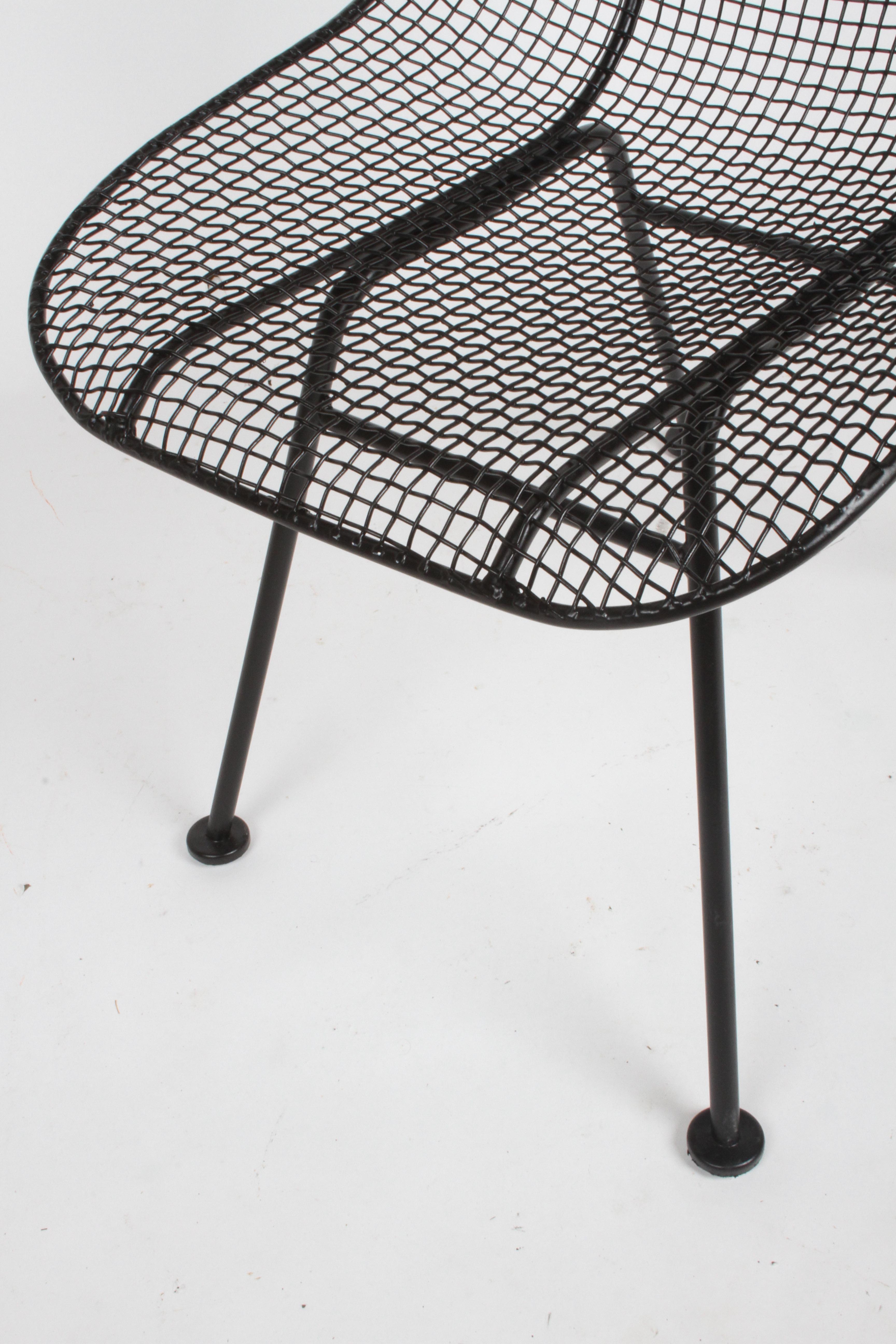 Satin Black Russell Woodard Sculptura Mesh Dining Side Chairs, Newly Restored  3