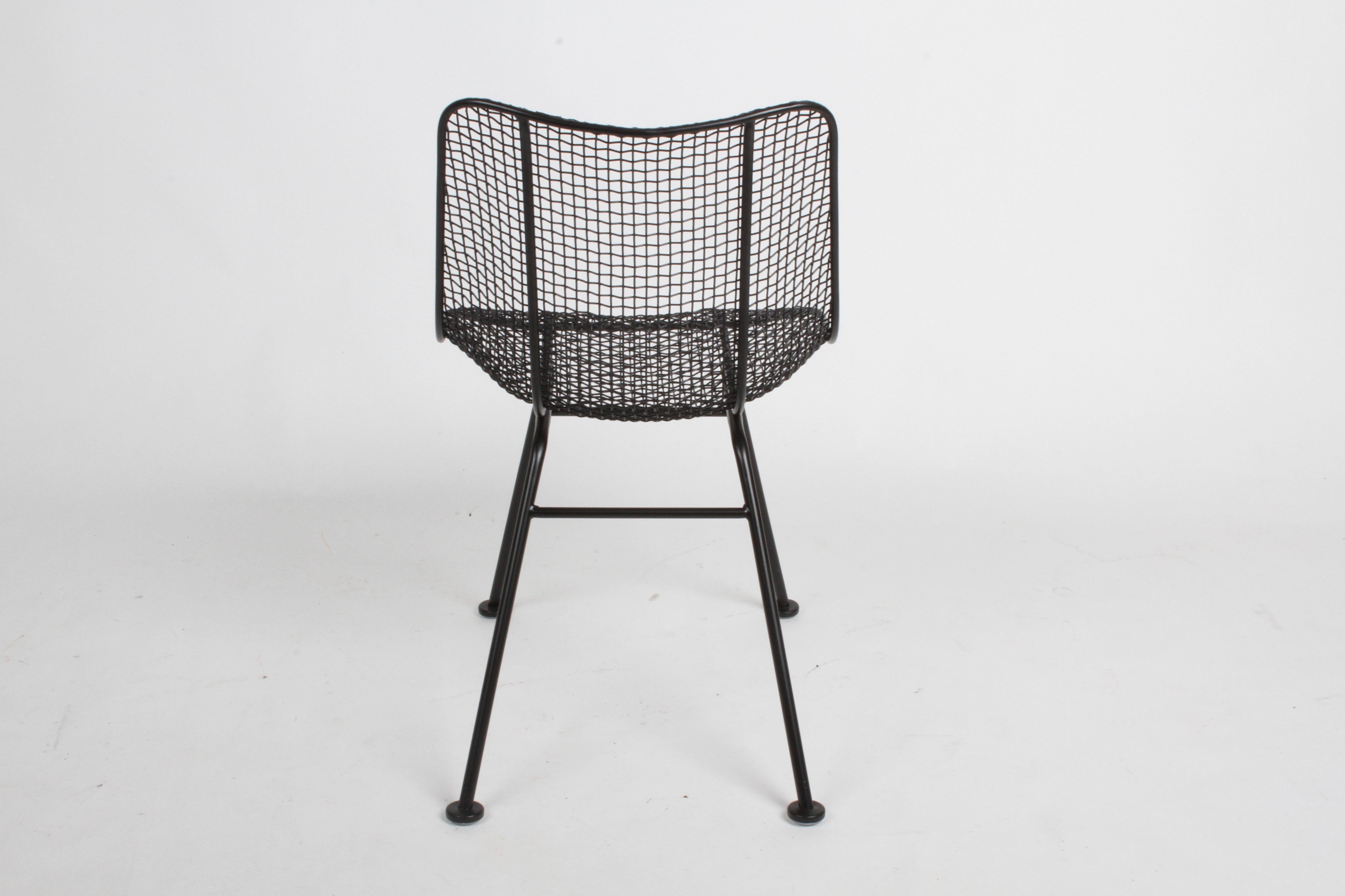 Satin Black Russell Woodard Sculptura Mesh Dining Side Chairs, Newly Restored  5