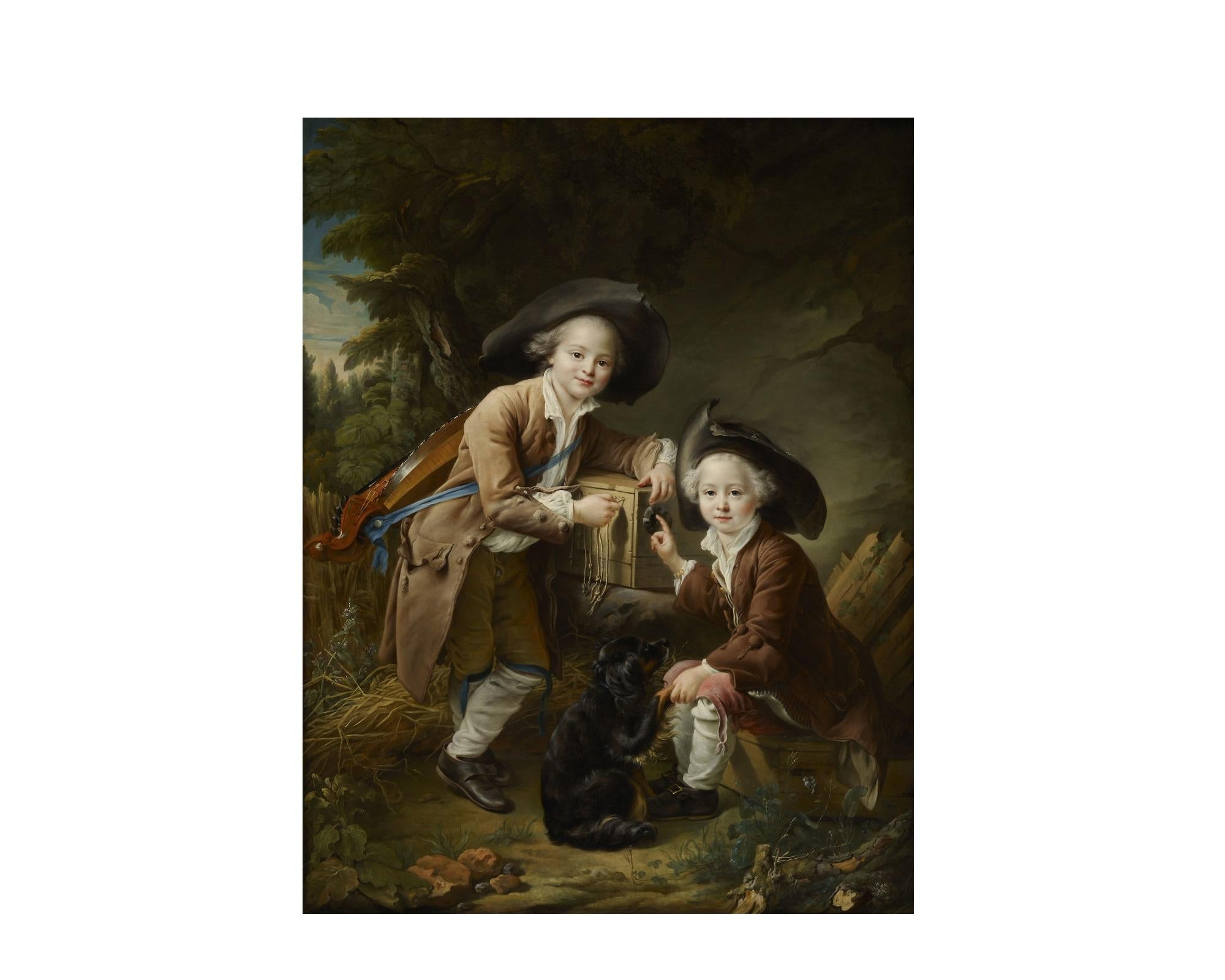 French Two Savoyards, after Louis XIV Oil Painting by François-Hubert Drouais For Sale