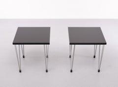 Two Scandinavian hairpin legs side tables 1970s