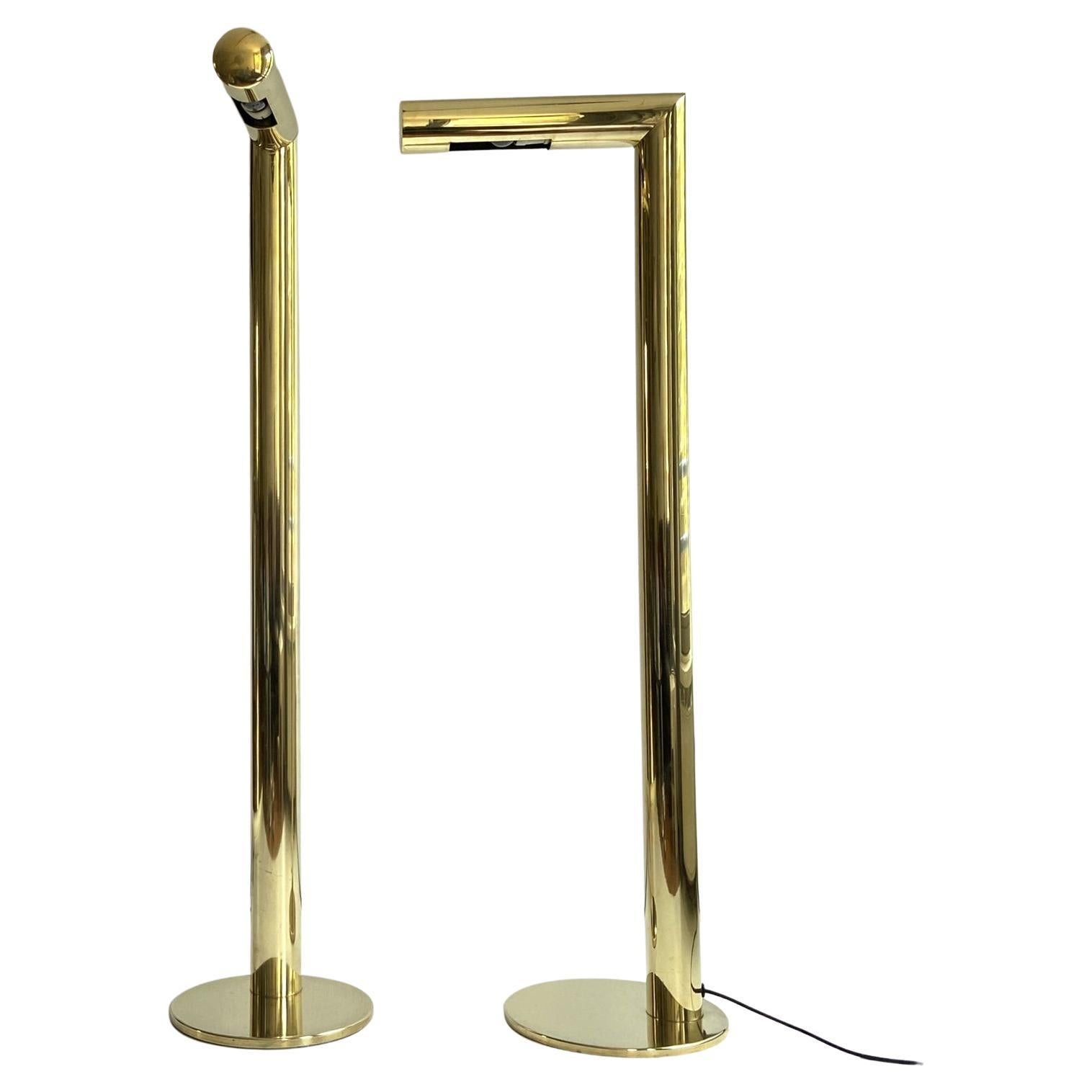 Scandinavian Minimalist Brass Floor Lamps by Jonas Hilde For Sale 4