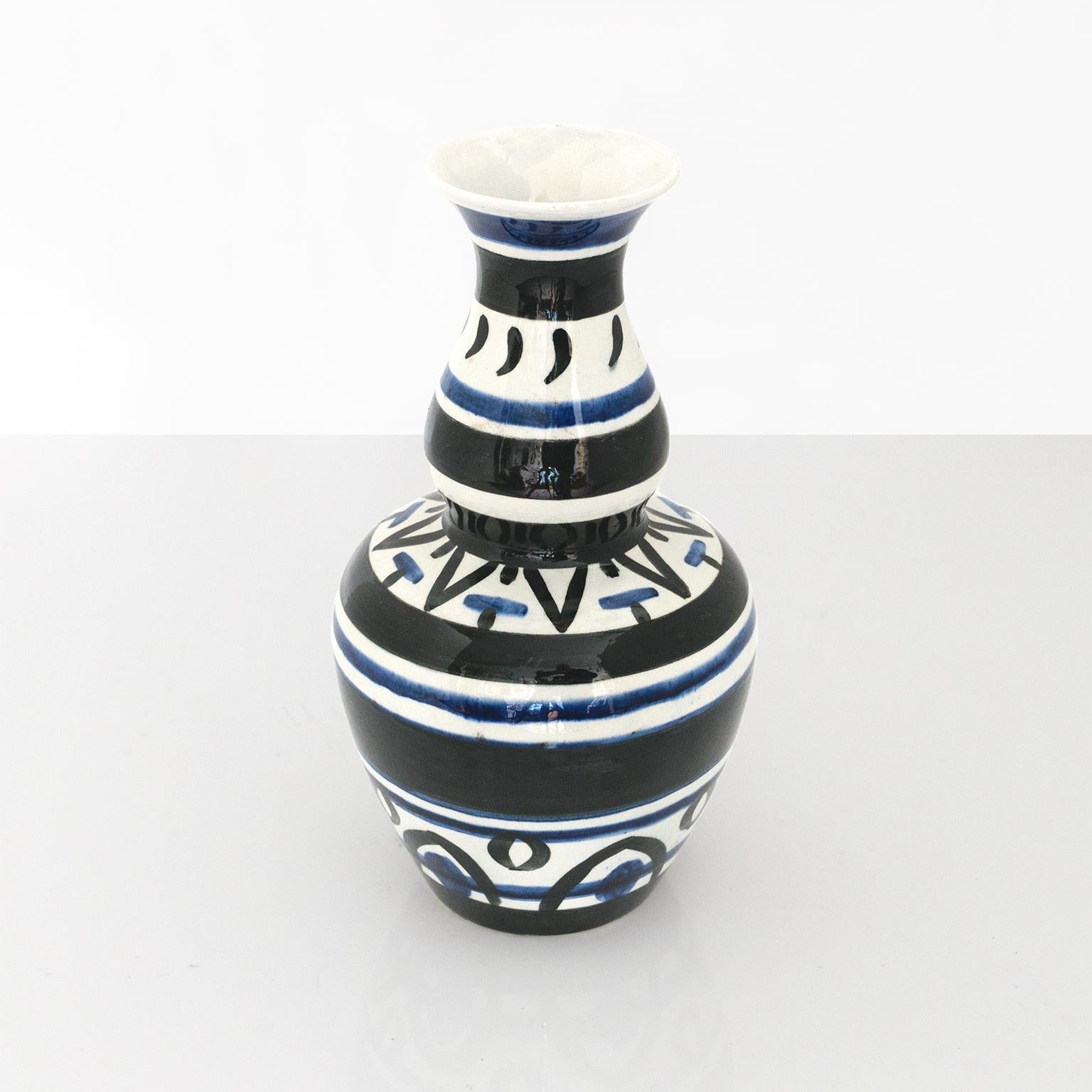 20th Century Two Scandinavian Modern Hand Decorated Ceramic Vases Edward Hald, circa 1920’s For Sale