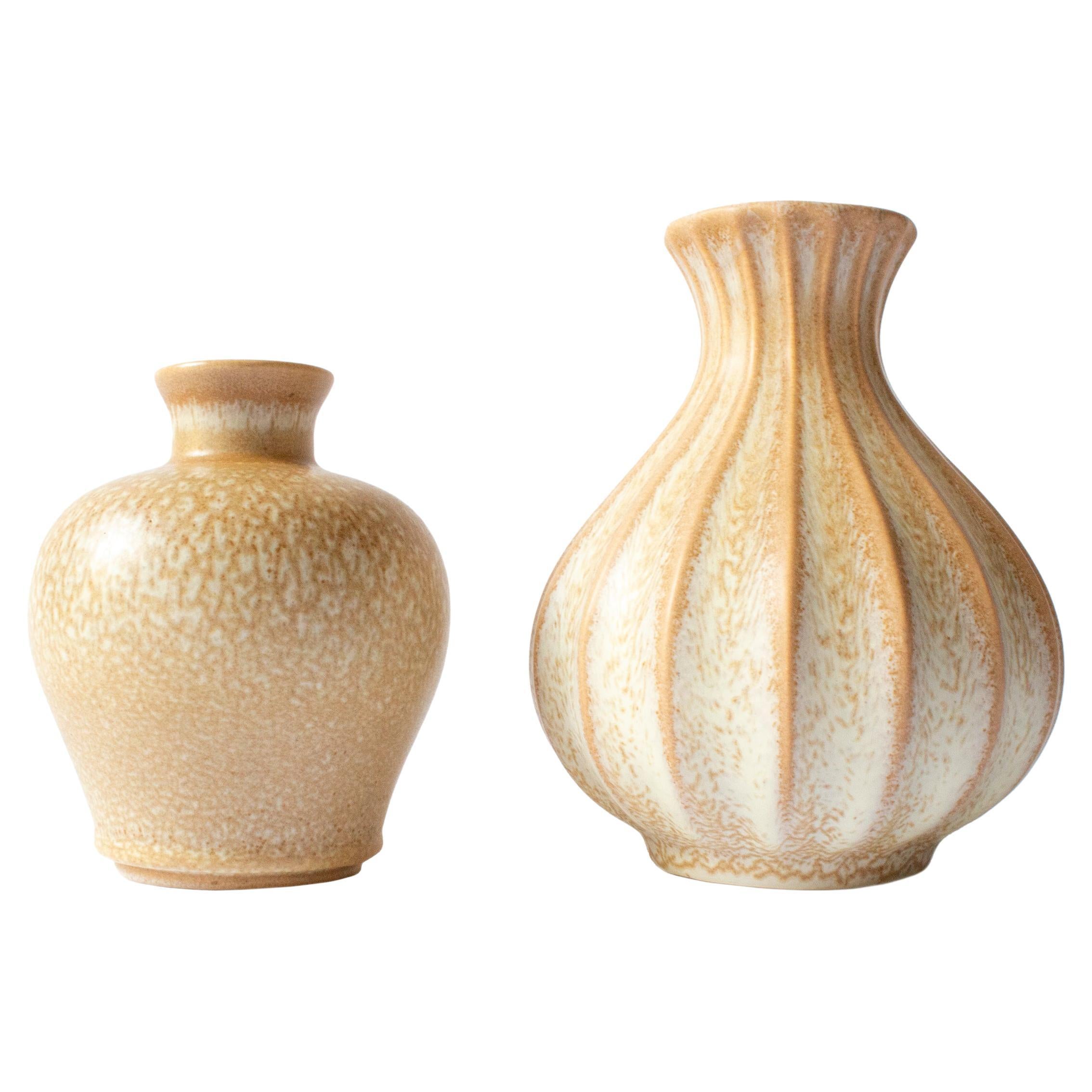Two Scandinavian Modern Vases "Topas" by Ewald Dahlskog for Bo Fajans For Sale