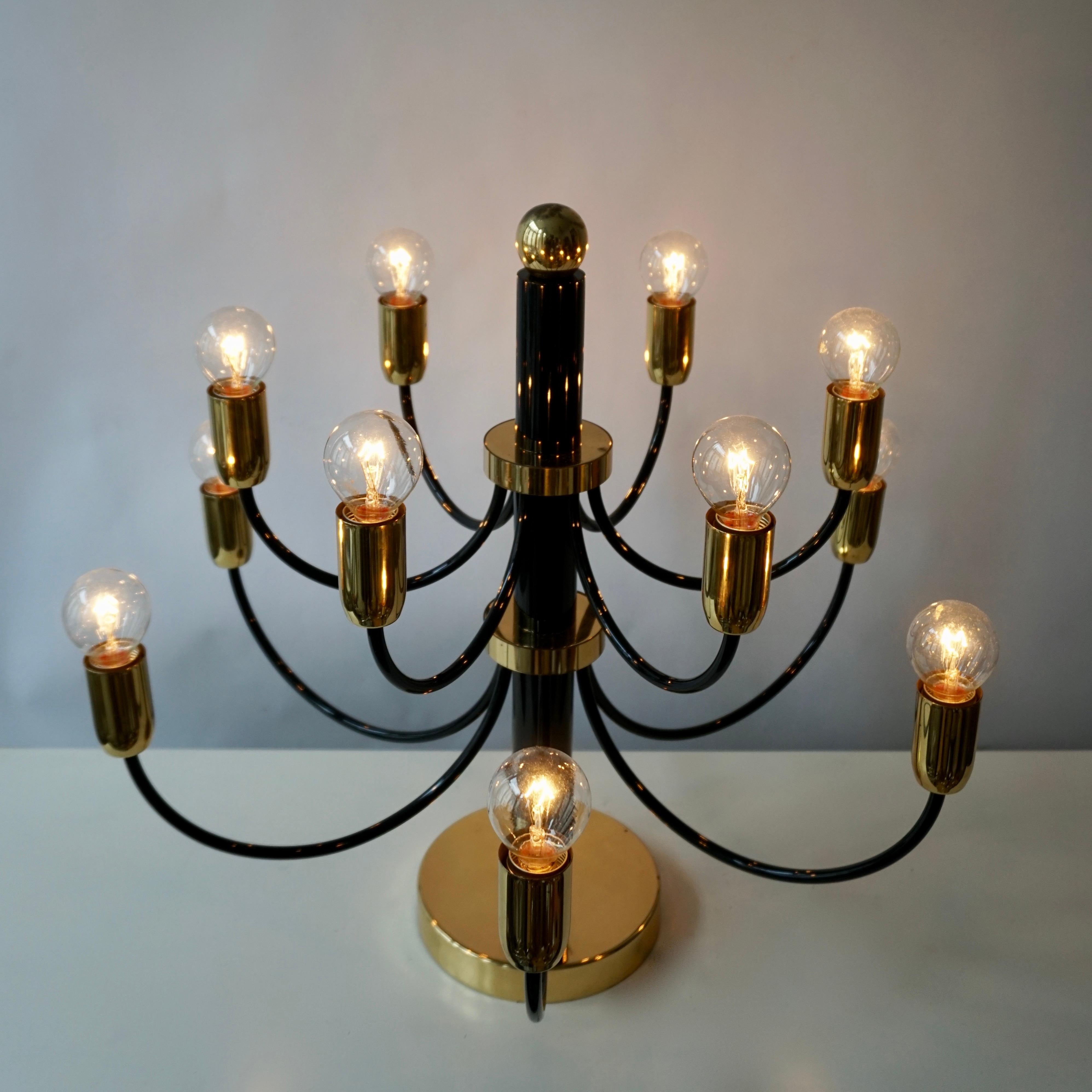 Two Sciolari Brass Chandelier or Flushmount Light For Sale 5