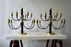 Two Sciolari Brass Chandelier or Flushmount Light
