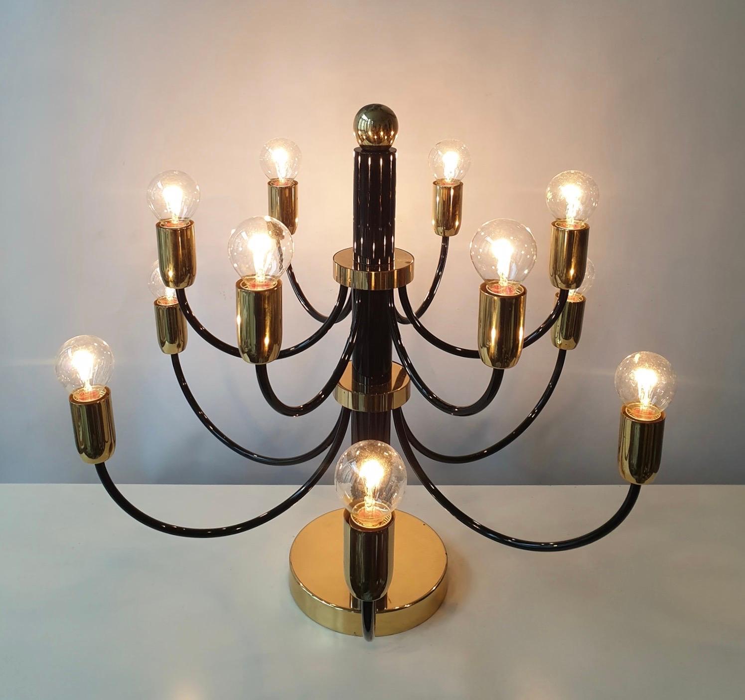 Two Sciolari Brass Chandelier or Flushmount Light In Good Condition For Sale In Antwerp, BE