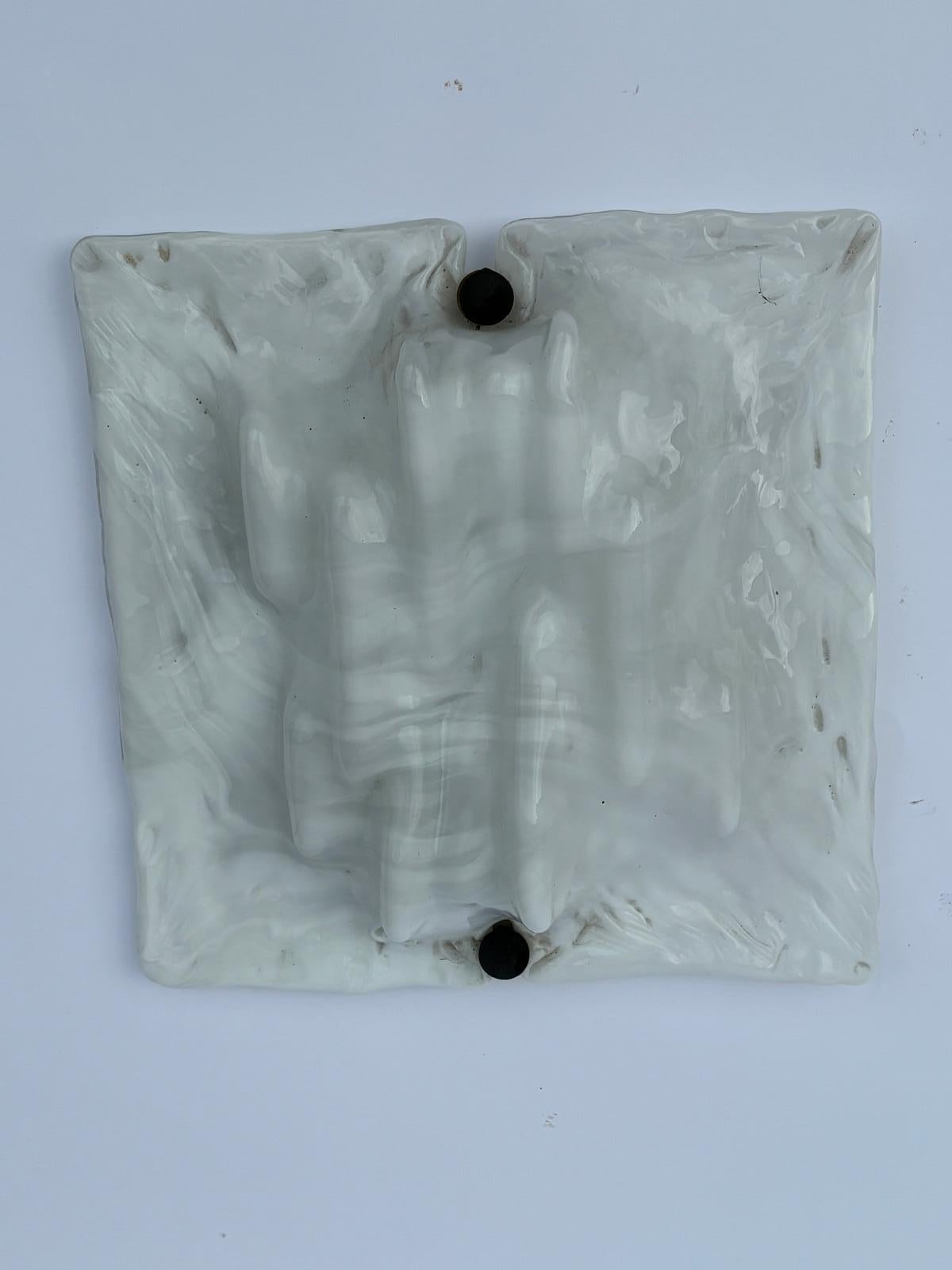Modern Two Scorza Model Murano Glass Appliques by Toni Zuccheri for Venini, Italy