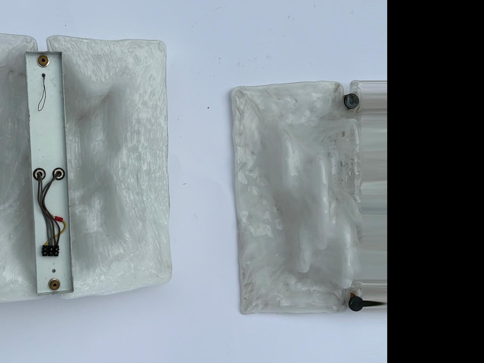 Two Scorza Model Murano Glass Appliques by Toni Zuccheri for Venini, Italy 2