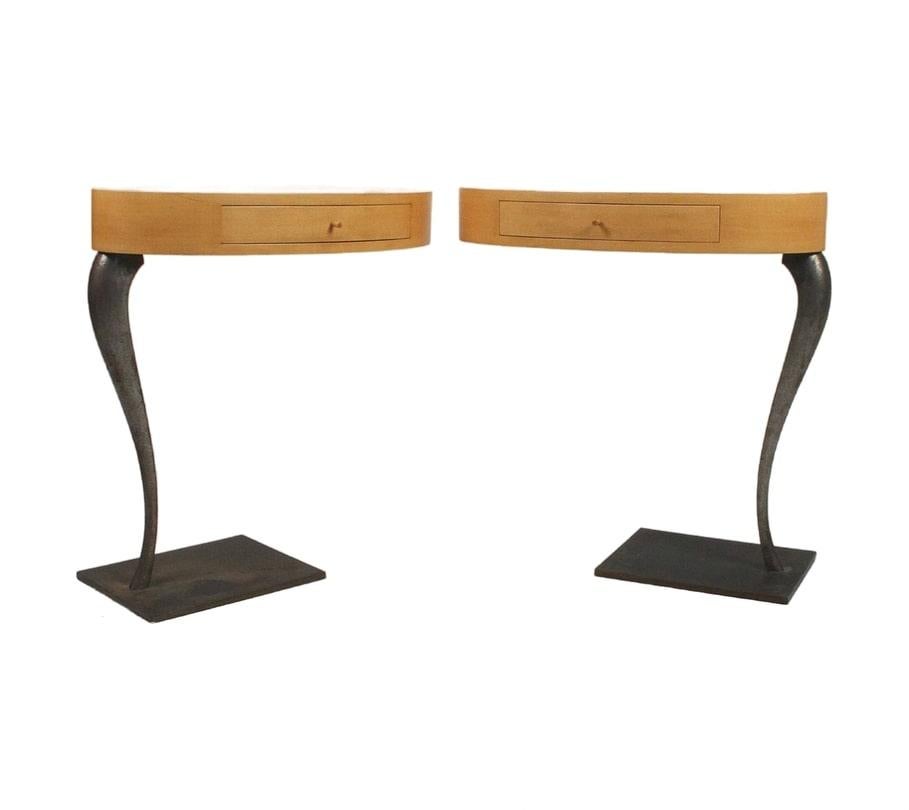 20th Century Pair of sculptural night tables 