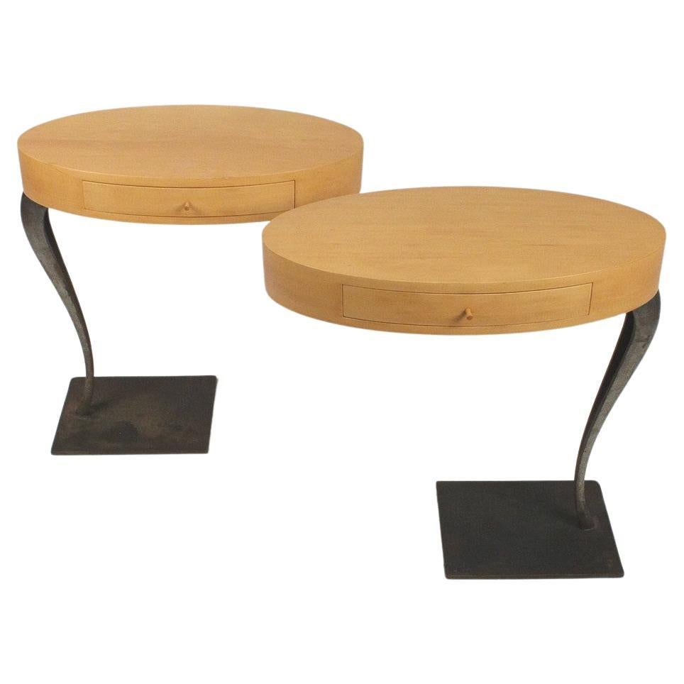 Pair of sculptural night tables "La Notte" circa 1980’s For Sale