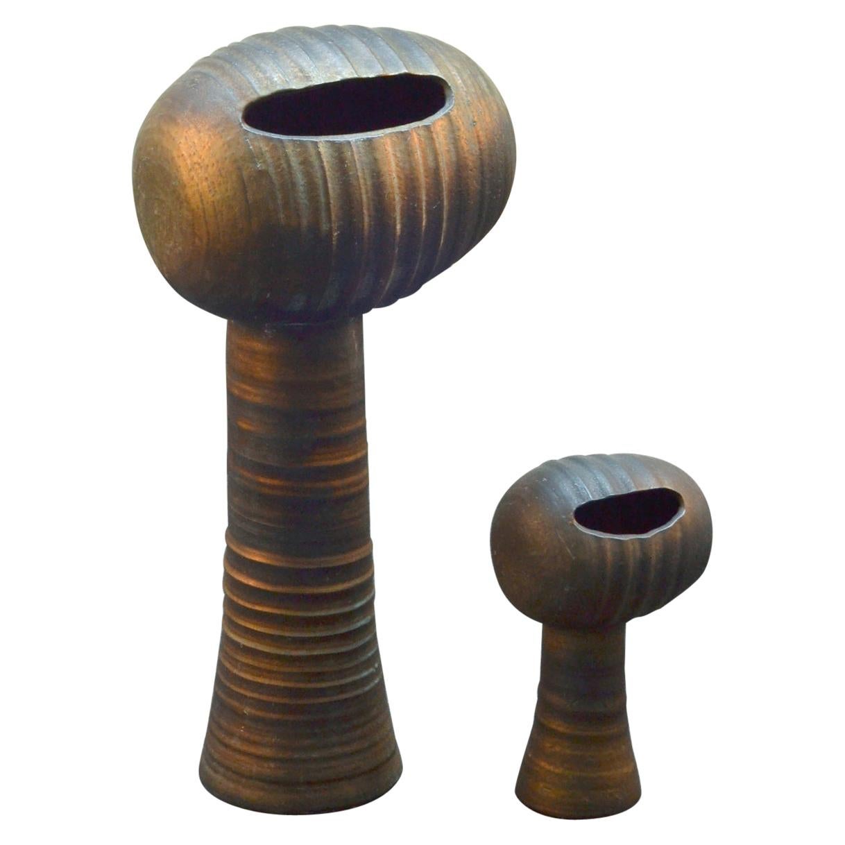 Architektonische Keramik-Wasserbrunnen-Skulpturen, Bronze glasiert, Mobach, 1960 im Angebot