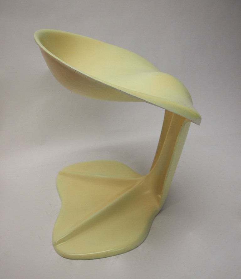 Mid-Century Modern Two Sculptural Fiberglass Chairs by Jean Dudon, France, 1970 For Sale