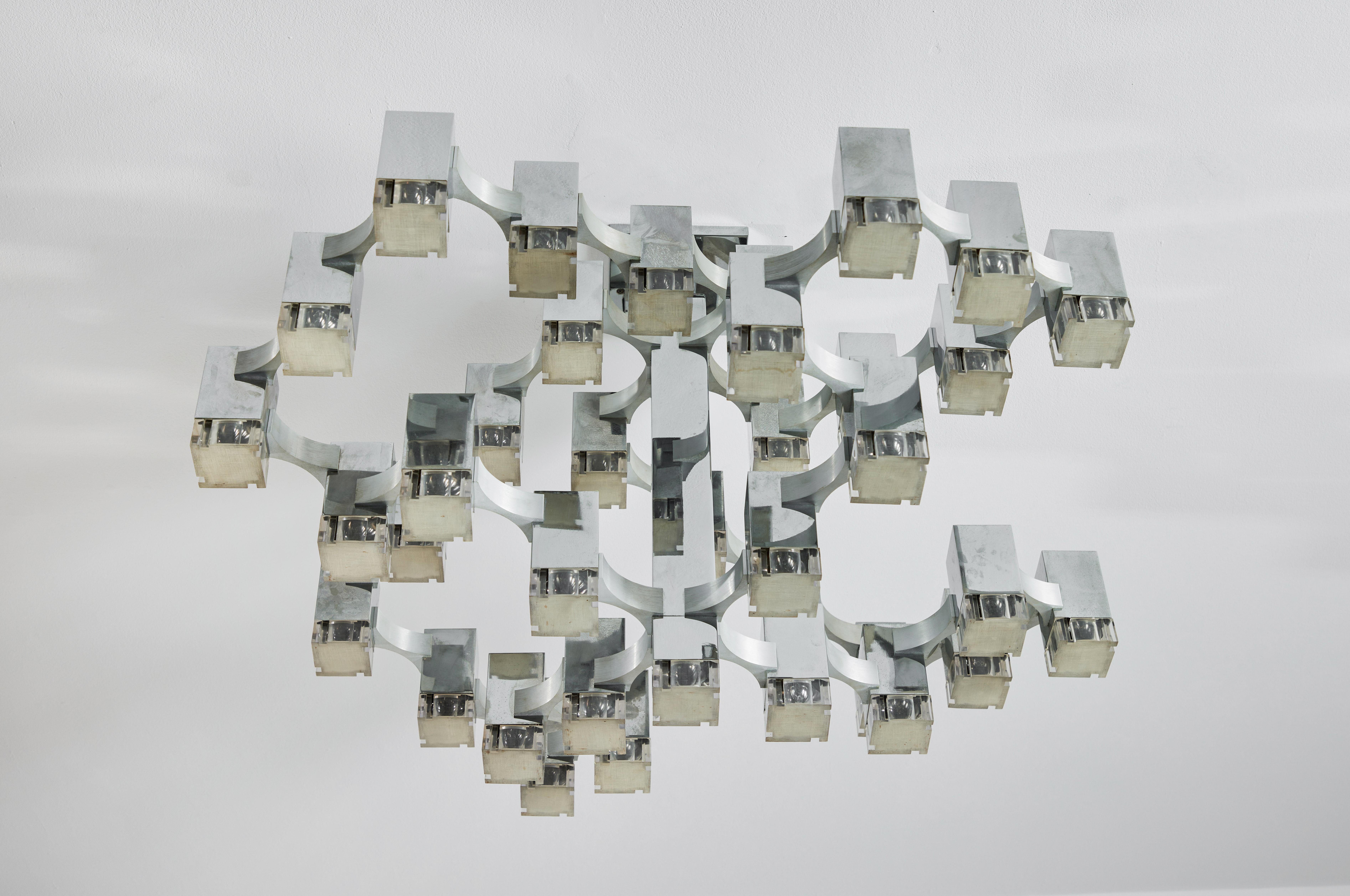 Large Sculptural Flush Mount Ceiling Light by Gaetano Sciolari For Sale 6