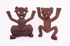 Two Sculptures Cast Iron Devils Olle Hermansson Husqvarna