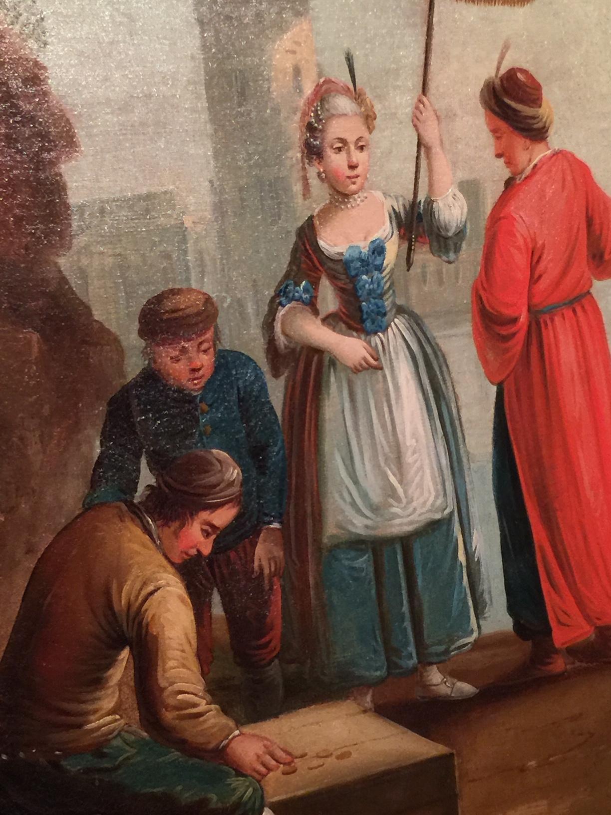 Meereslandschaften mit Figuren, Öl auf Leinwand, nach Art von Claude-Joseph Vernet (Französisch) im Angebot