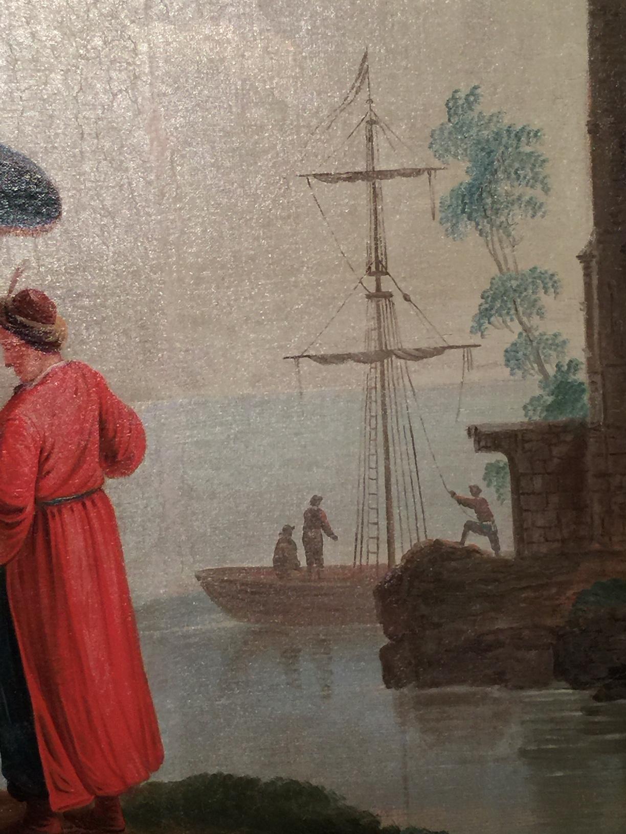 Deux paysages marins avec des personnages, huile sur toile, à la manière de Claude-Joseph Vernet Excellent état - En vente à Montreal, Quebec
