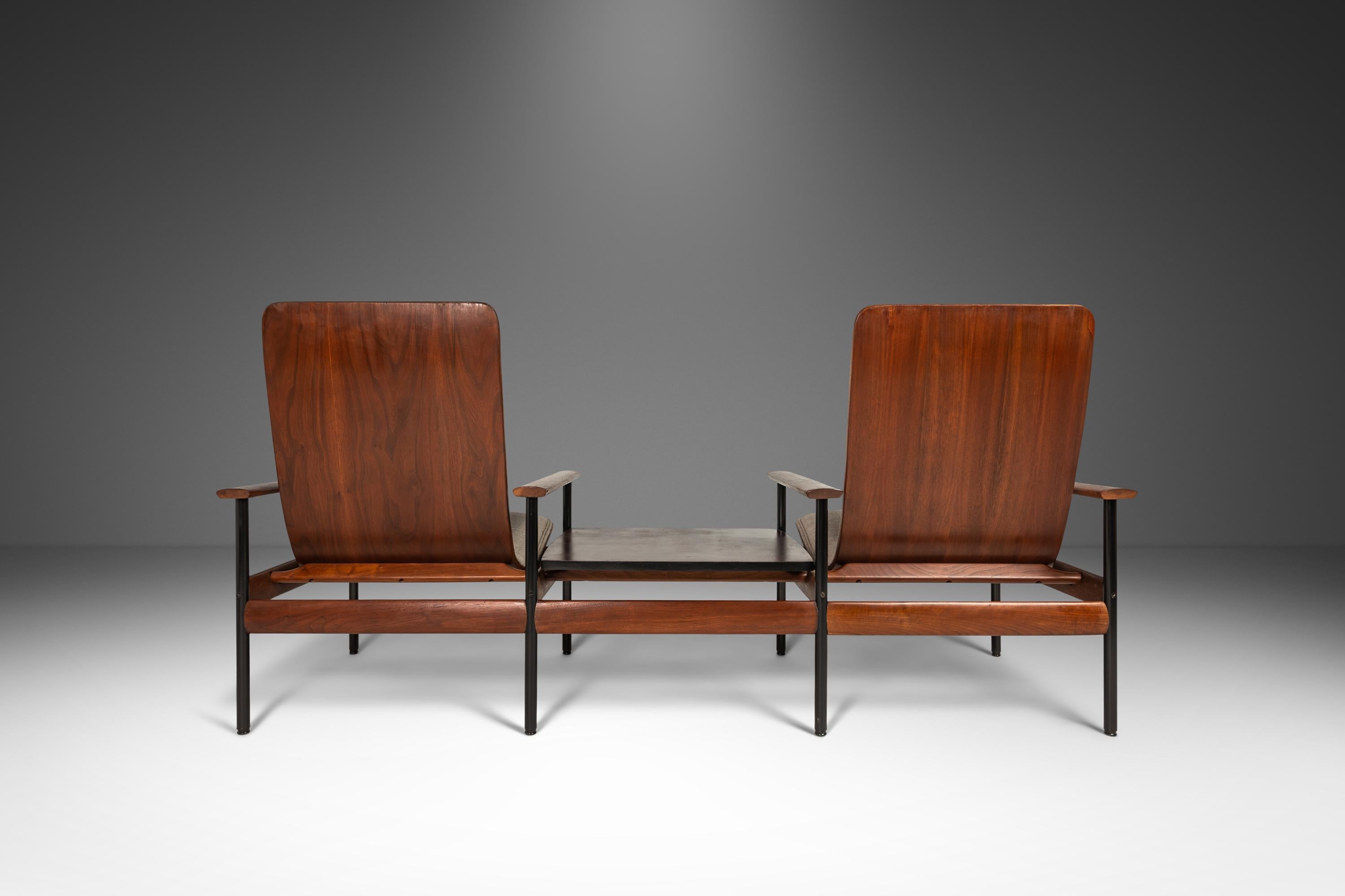 Two Seat Bench with End Table Attributed to Sven Ivar Dysthe, Norway, c. 1960s 4