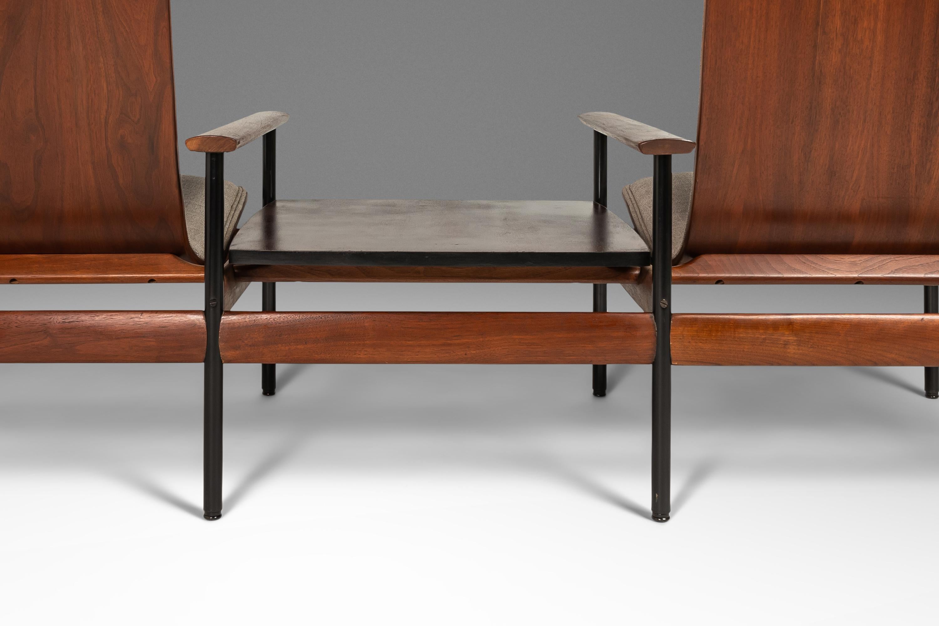 Two Seat Bench with End Table Attributed to Sven Ivar Dysthe, Norway, c. 1960s 5
