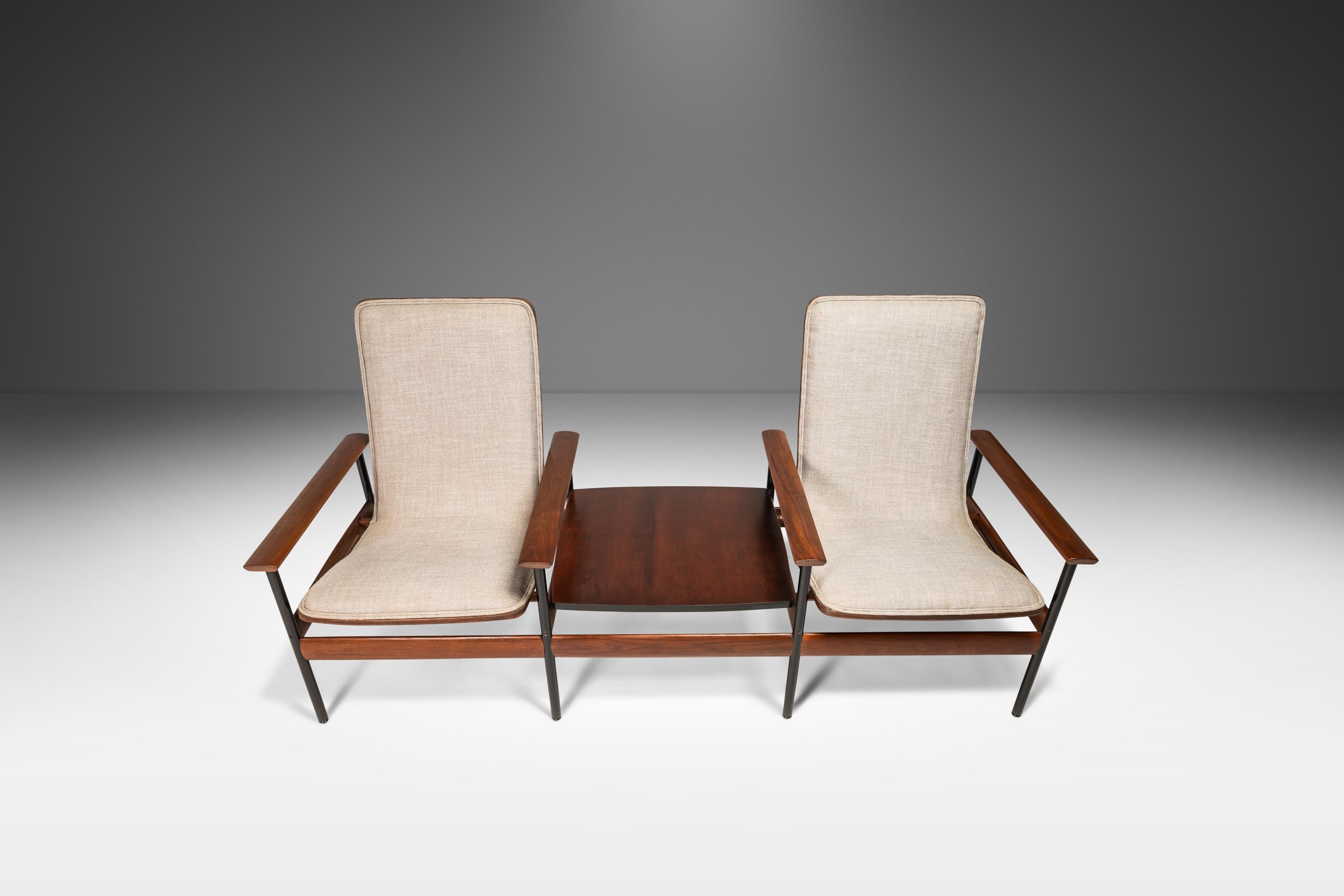 Two Seat Bench with End Table Attributed to Sven Ivar Dysthe, Norway, c. 1960s 8