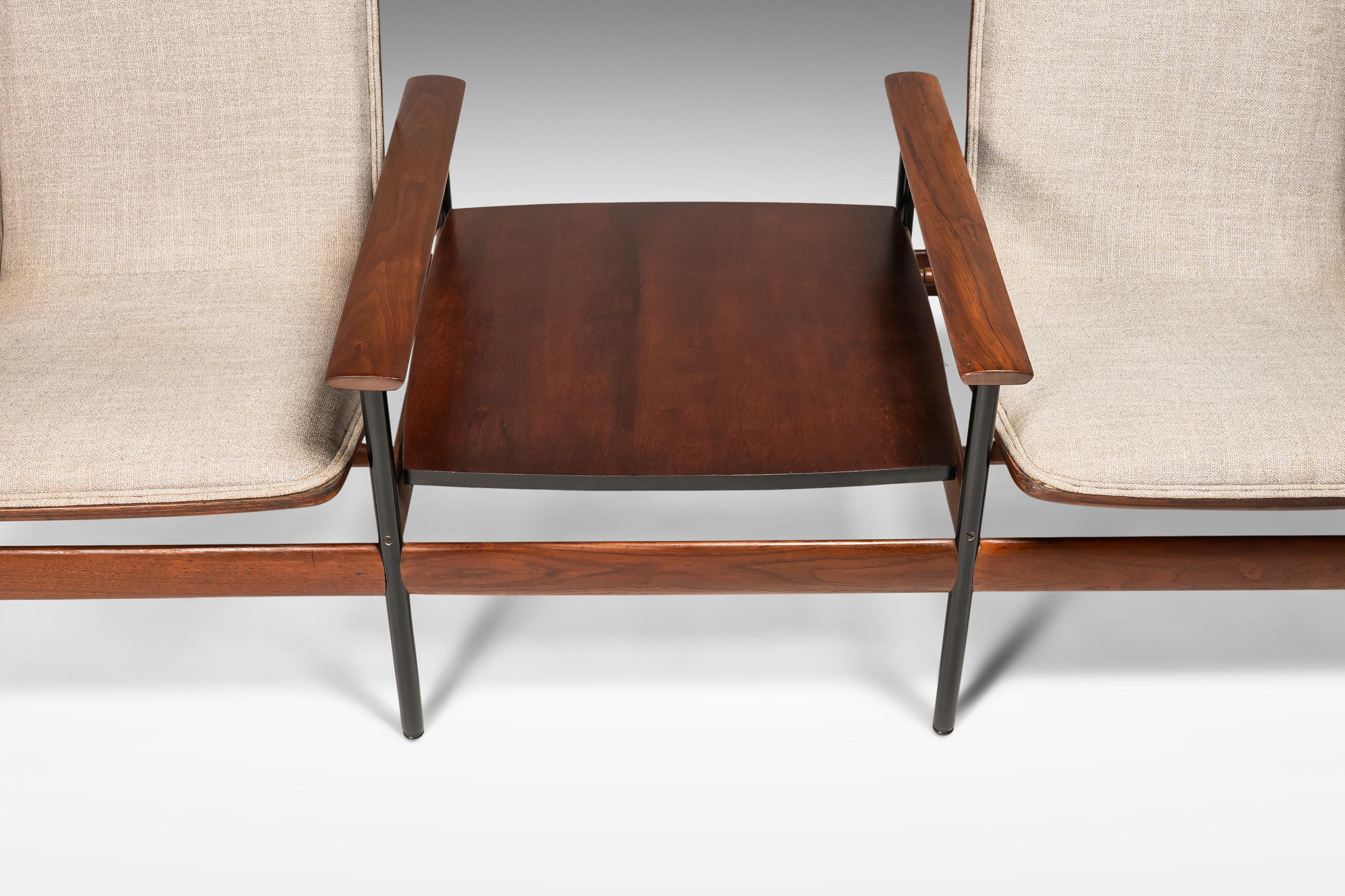 Two Seat Bench with End Table Attributed to Sven Ivar Dysthe, Norway, c. 1960s 9