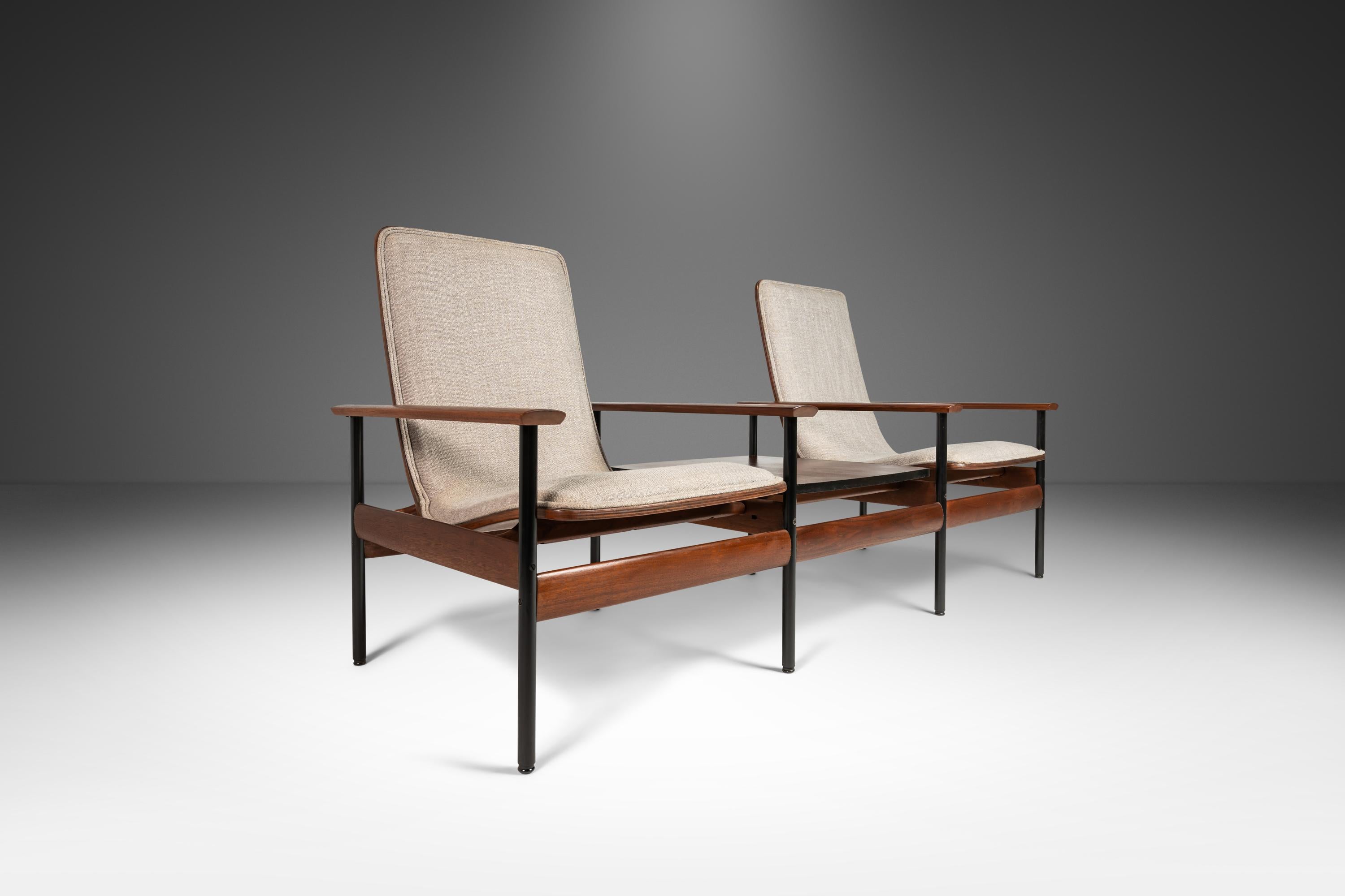 Two Seat Bench with End Table Attributed to Sven Ivar Dysthe, Norway, c. 1960s 14