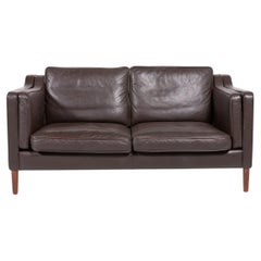 Retro Two seat brown leather sofa from Mogens Hansen, Denmark
