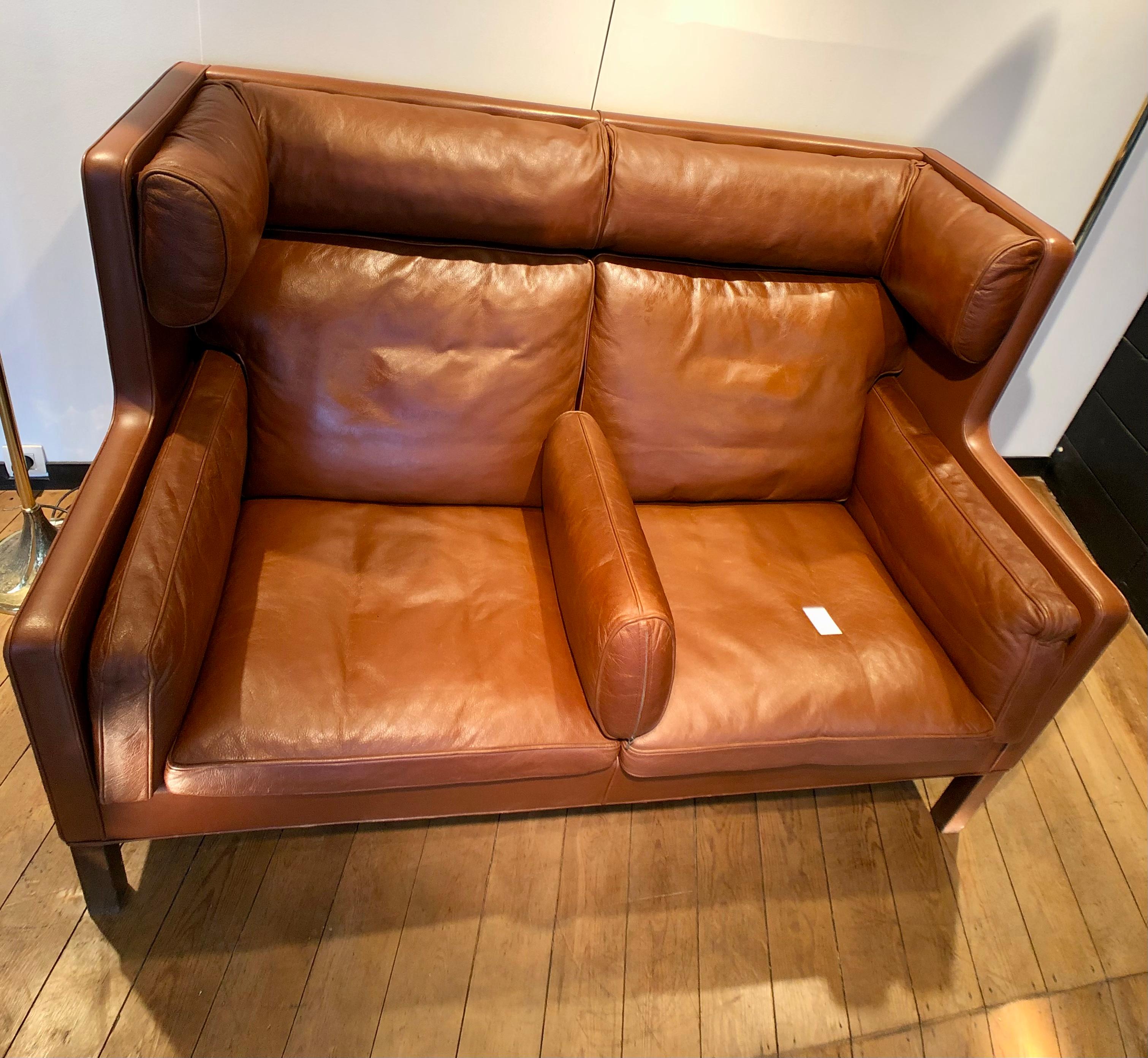 Mid-Century Modern Two Seat Coupe Sofa by Borge Mogensen for Federico’s Stolenfabriek For Sale