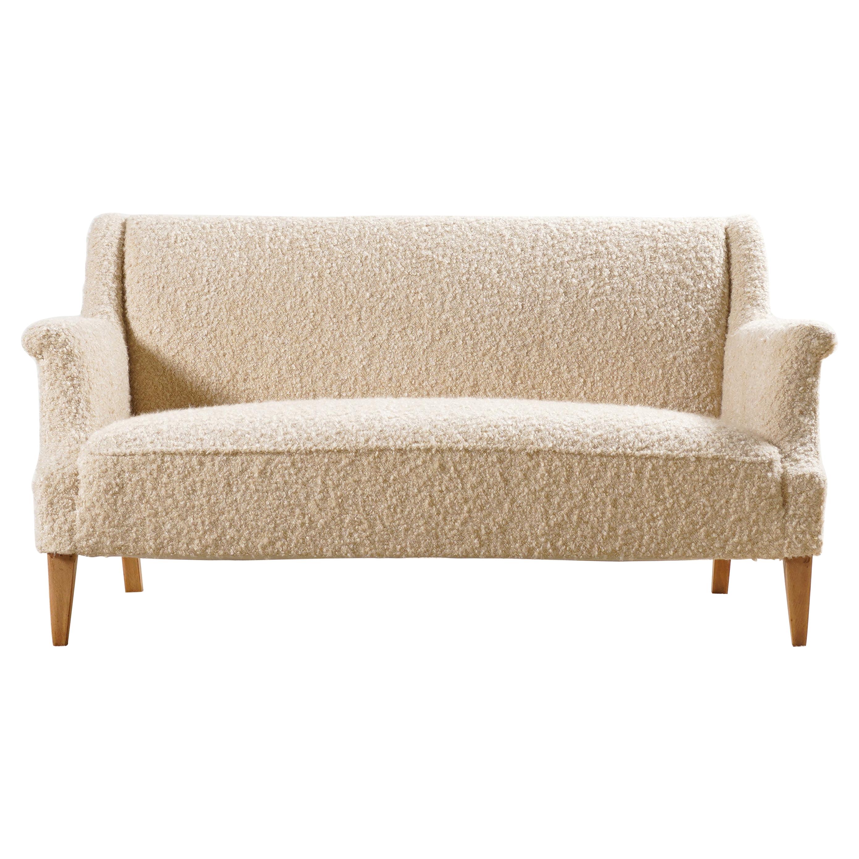 Two-Seat Danish Sofa, Original Piece from the 1940s Newly Upholstered