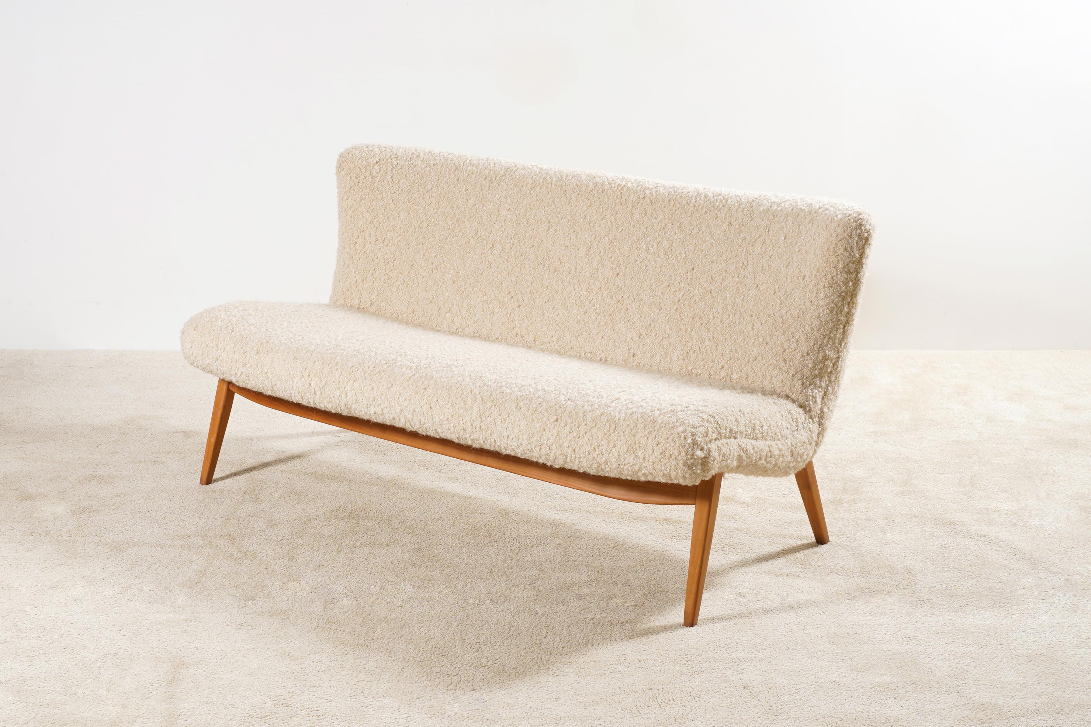 Scandinavian Modern Two-Seat Danish Sofa, Original Piece from the 1950s Newly Upholstered