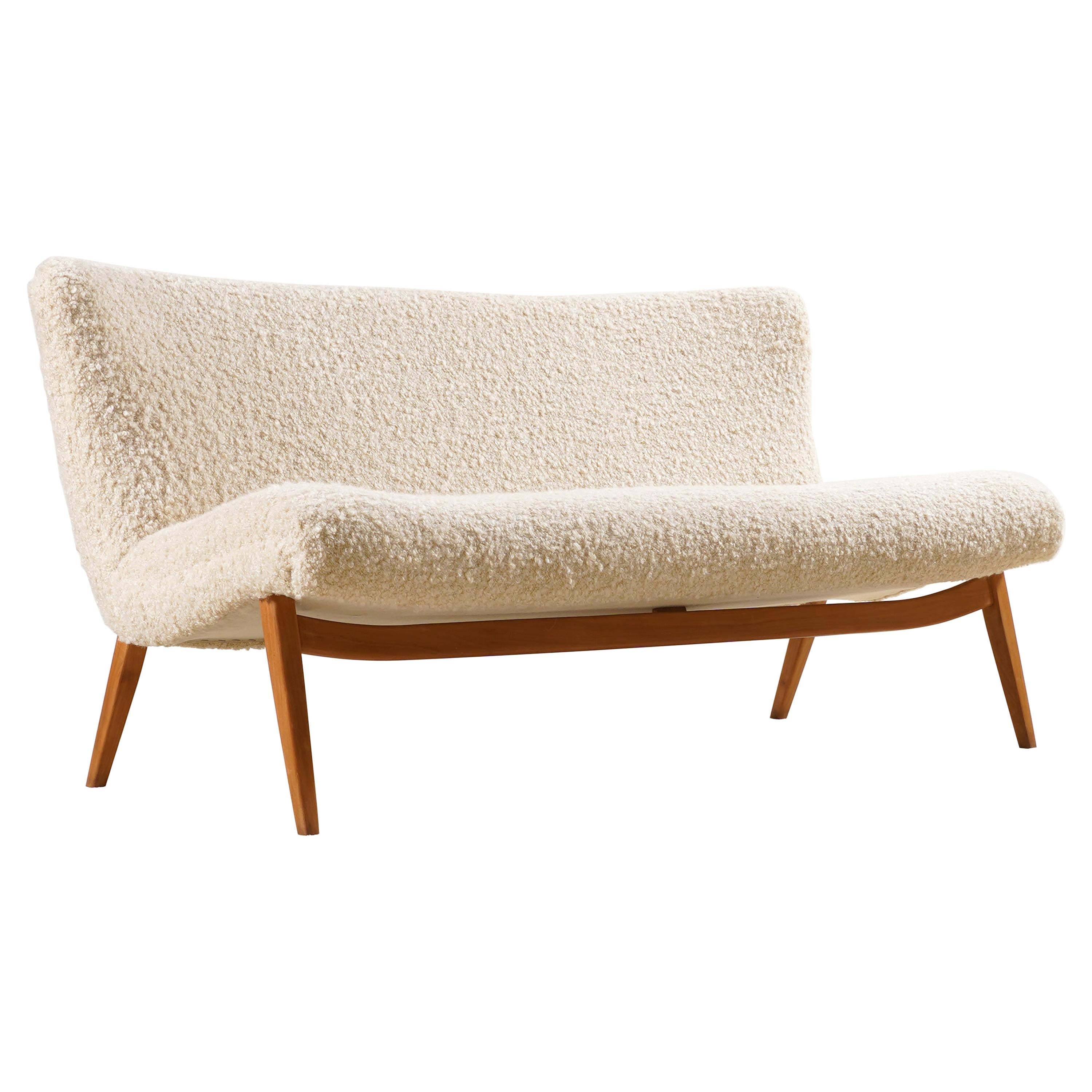 Two-Seat Danish Sofa, Original Piece from the 1950s Newly Upholstered