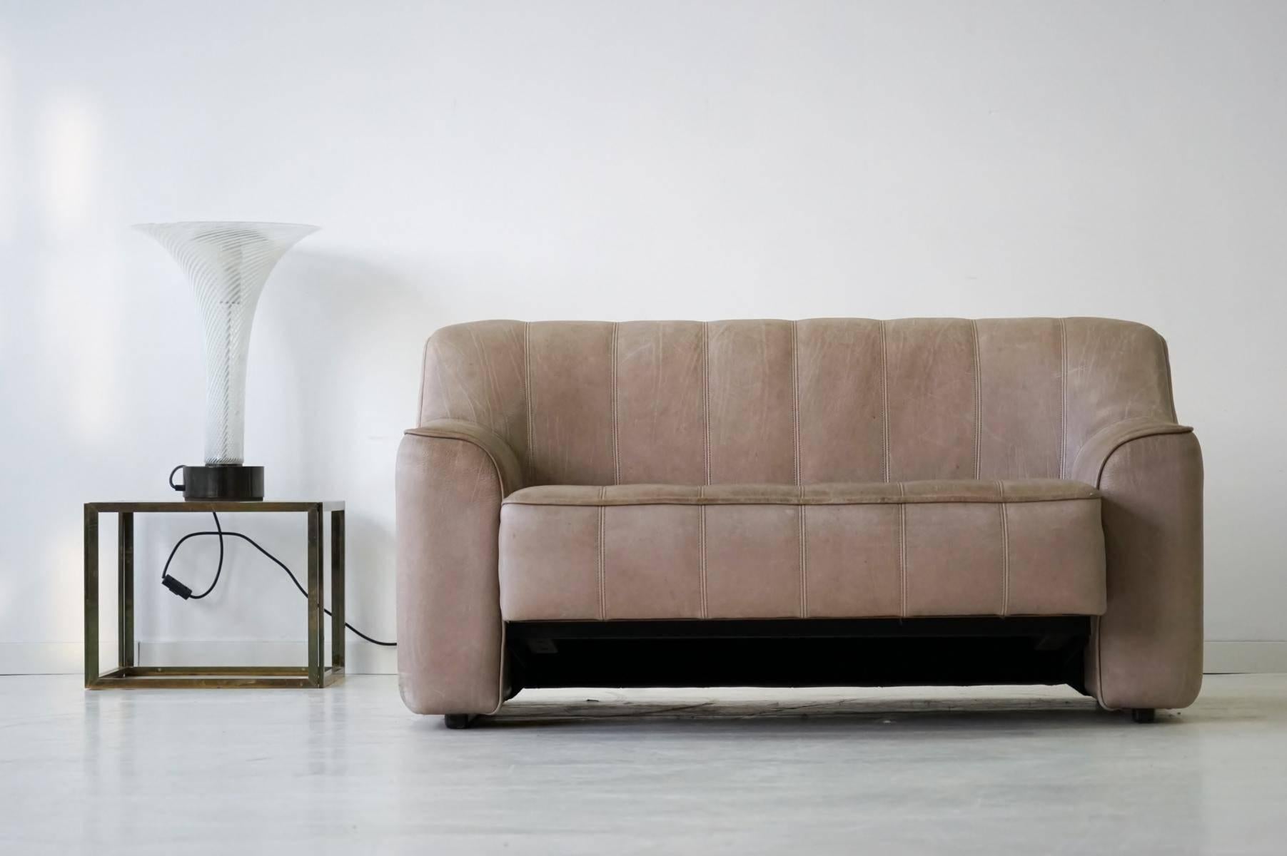 Two-Seat Ds 44 Sofa by De Sede Neck Leather Extendable Seat 3
